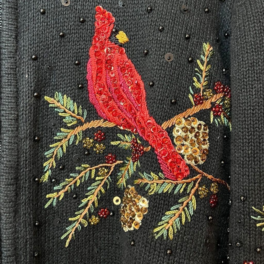 Vintage Y2K Heirloom Holiday Cardigan Sweater M Sequins Embroidered Size M / US 6-8 / IT 42-44 - 6 Thumbnail