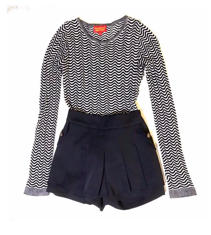 Vivienne Westwood Vivienne Westwood Black and White Wave Knit Top Size US XS / EU 42 / 0 - 1 Thumbnail