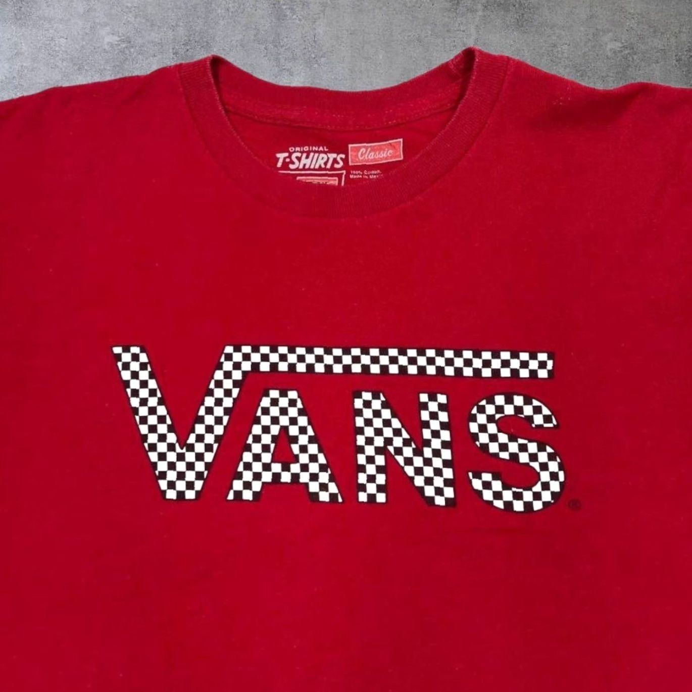 Vans VANS T-Shirt Men Medium Red Graphic Checkered Logo Spellout Front Size US M / EU 48-50 / 2 - 3 Thumbnail