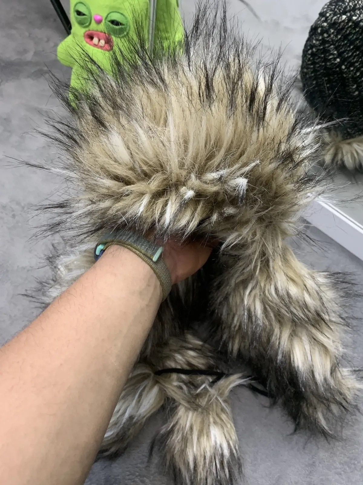 If Six Was Nine × Junya Watanabe × Le Grande Bleu (L.G.B.) Vintage Y2K Fuzzy Fur Ushanka Opium Japanese L.G.B Hat Size ONE SIZE - 6 Thumbnail