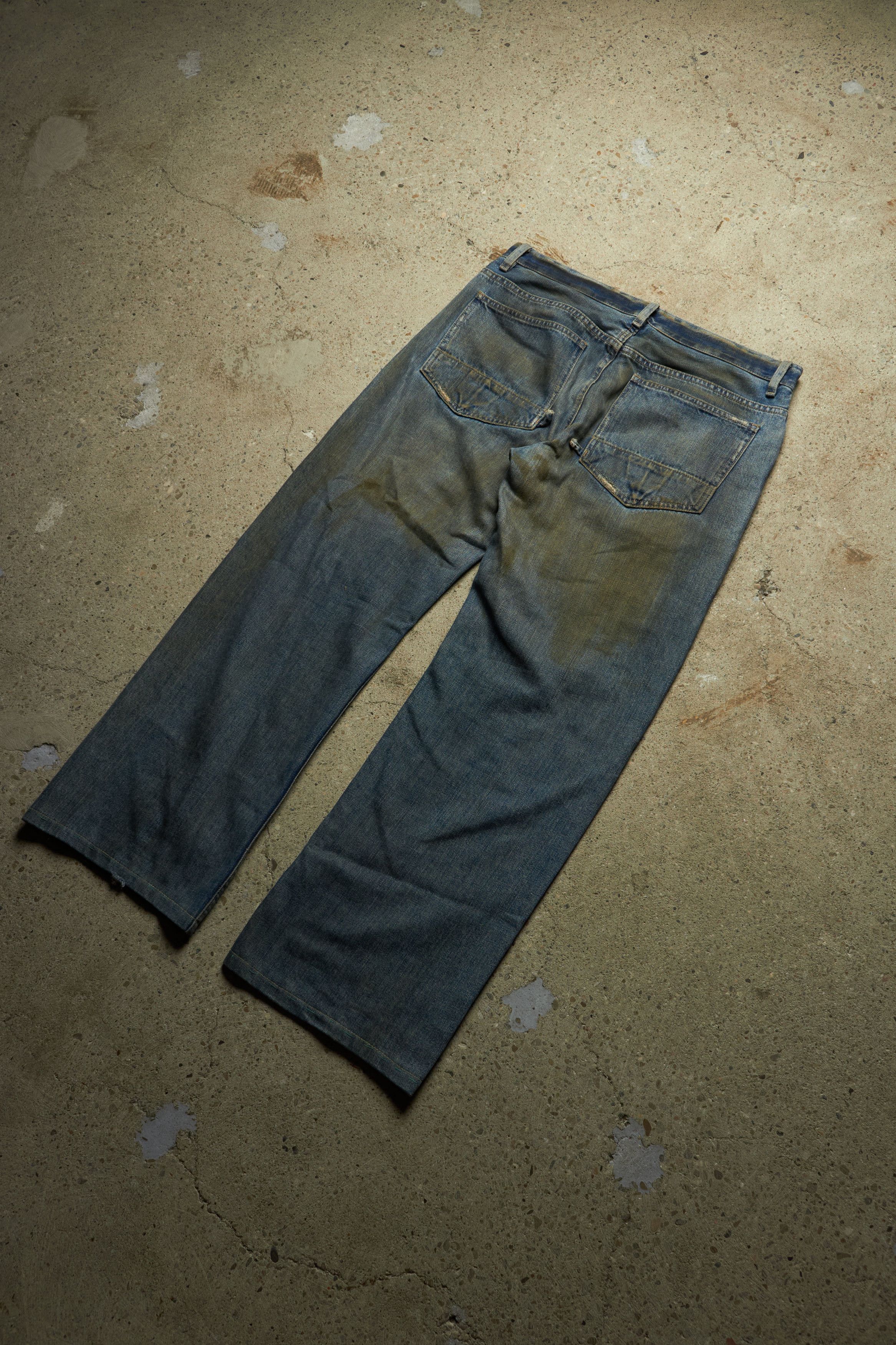 Rick Owens 01 [SLAB] MUDWASH WIDE CARPENTER DENIM Size US 29 - 4 Thumbnail