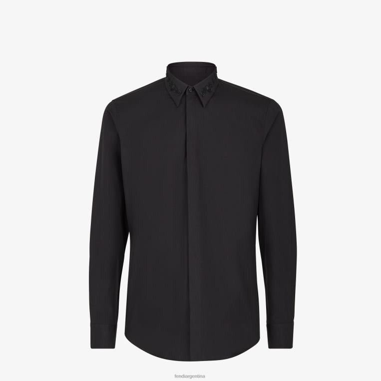 Fendi o1loc1c1024 Black Cotton Shirt in Black Size US XL / EU 56 / 4 - 1 Thumbnail