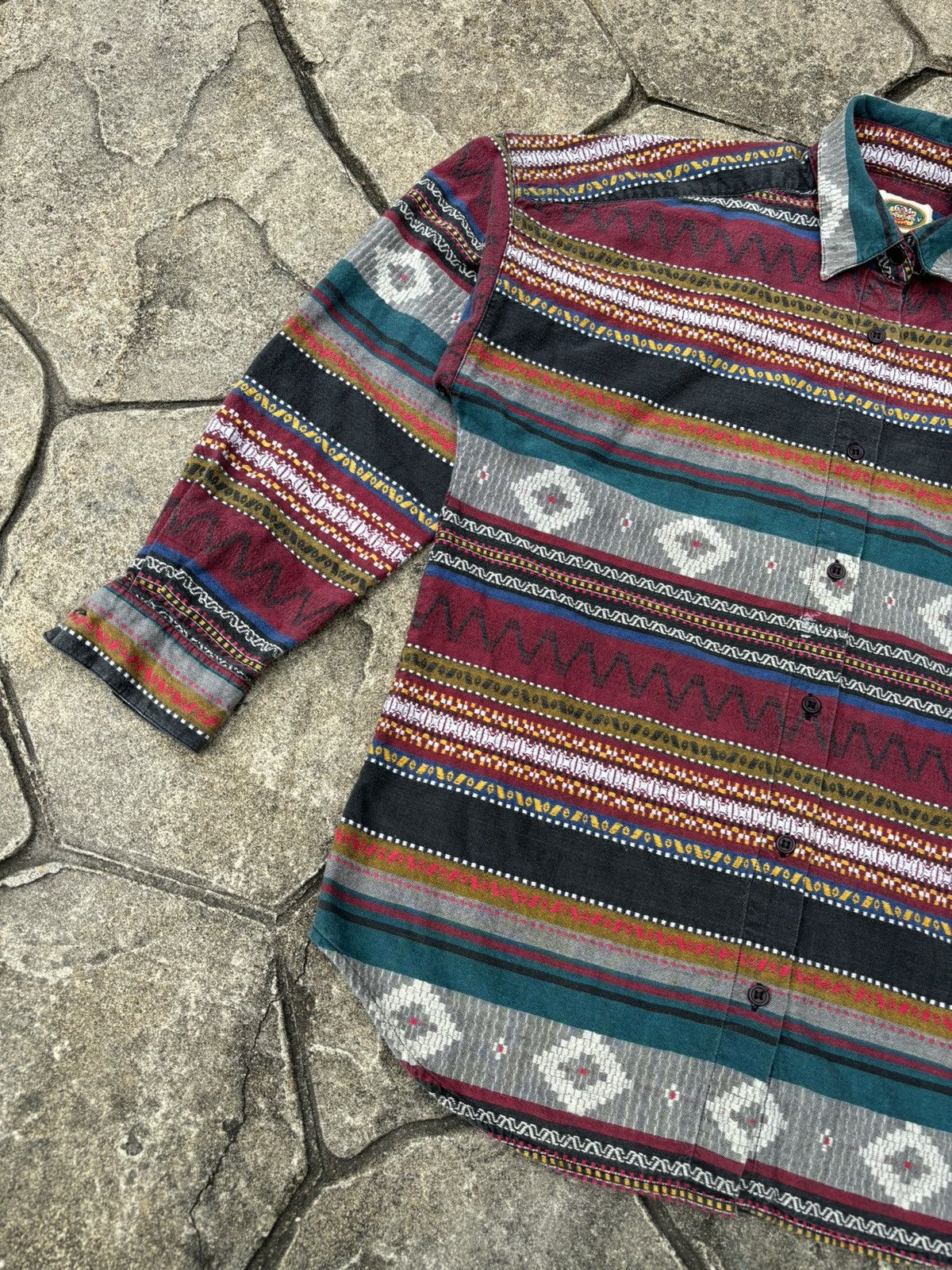 Cowboy Equipment × Levi's × Vintage Vintage 90s Desert Canvas Aztec Print Cowboy Flannel Size US L / EU 52-54 / 3 - 2 Thumbnail