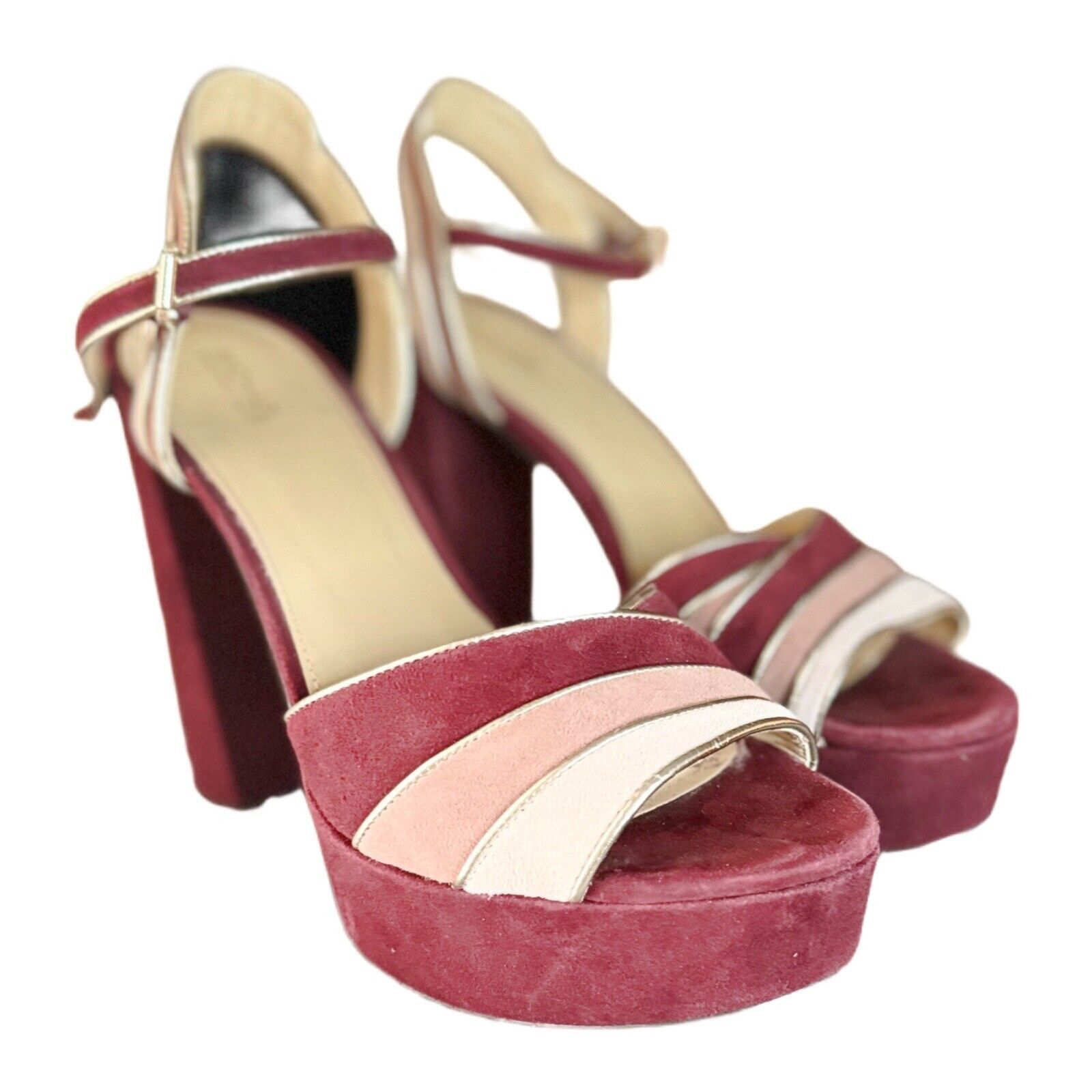 Michael Kors Michael Kors Women’s Harper Platform Oxblood Suede Gold Tri Size US 10 / IT 40 - 3 Thumbnail