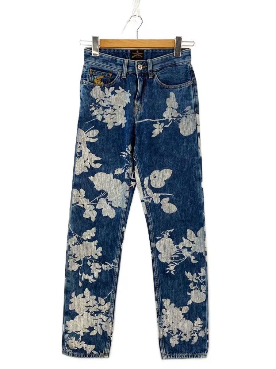 Vivienne Westwood Floral Print Denim Jeans Size 24" / US 00 / IT 34 - 1 Thumbnail