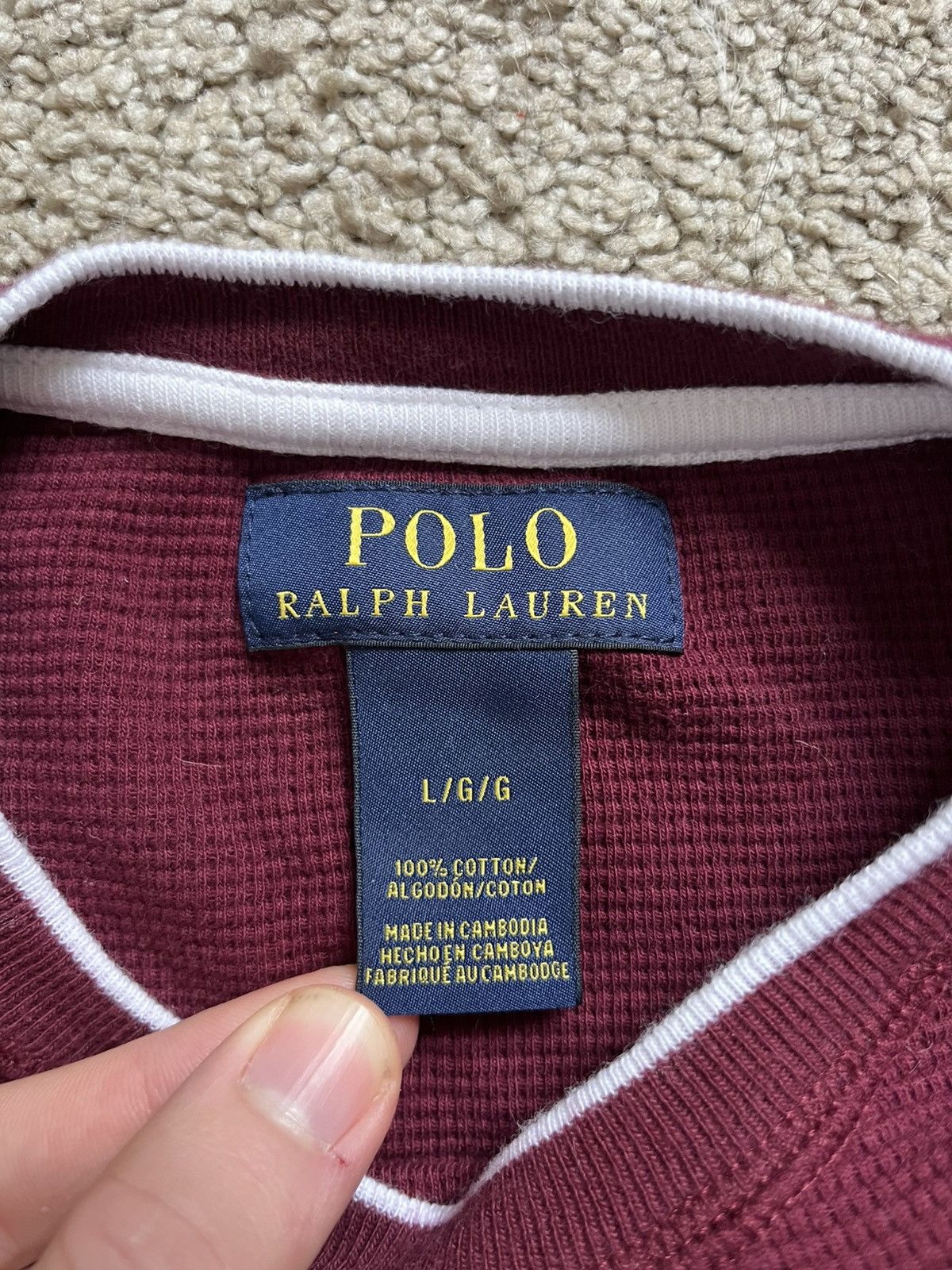Polo Ralph Lauren Burgundy Ralph Lauren Polo Long Sleeve Size US L / EU 52-54 / 3 - 3 Thumbnail