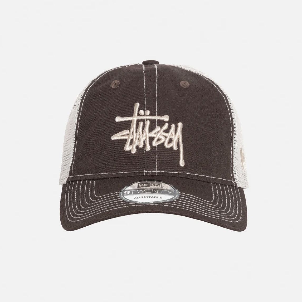 Stüssy × New Era 9TWENTY Basic Trucker 黒 New Era 9TWENTY Washed Basic Trucker – Night Black