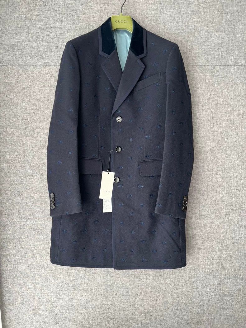 Gucci Gucci Bee embroidered wool coat Size US M / EU 48-50 / 2 - 1 Thumbnail