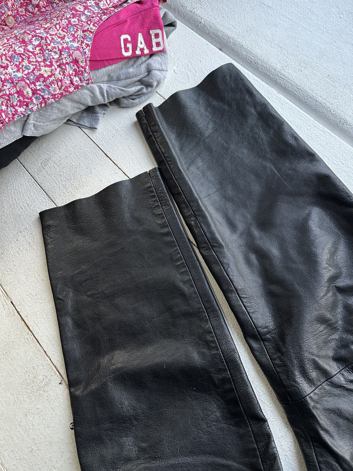 Leather 🚨GRAIL LEATHER PANTS RACING VNTG Cowboy Biker Leather Pants Size US 30 / EU 46 - 5 Thumbnail
