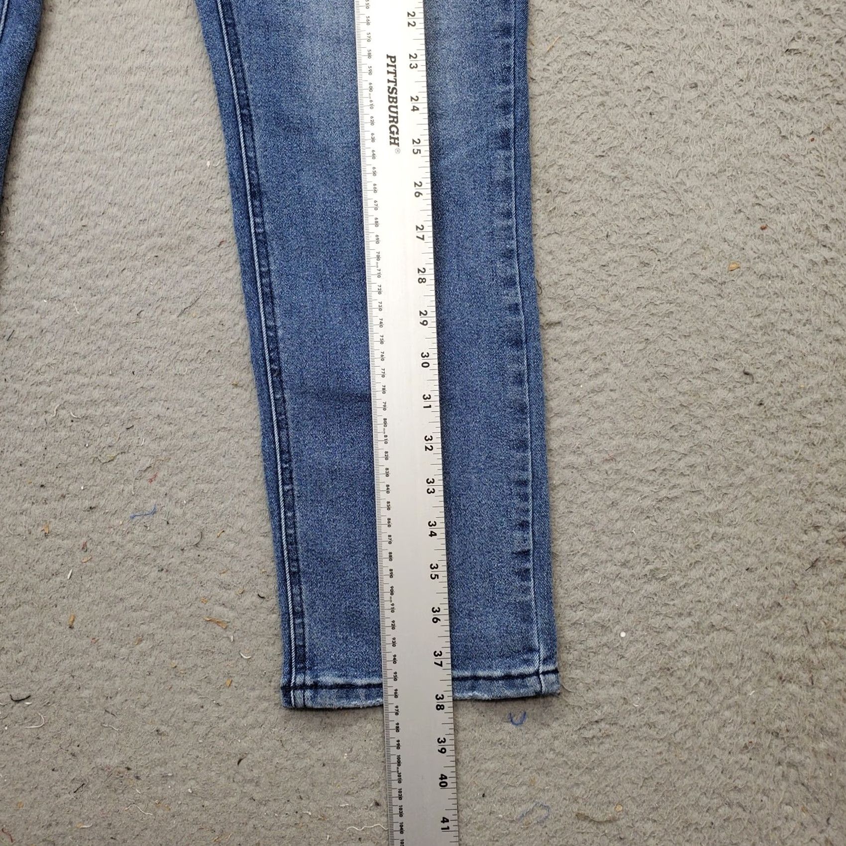 Denime DG2 Faded Whiskered Straight Leg Jeans Women's 10 Blue Denim Light Wash Jeans Size 32" / US 10 / IT 46 - 3 Thumbnail