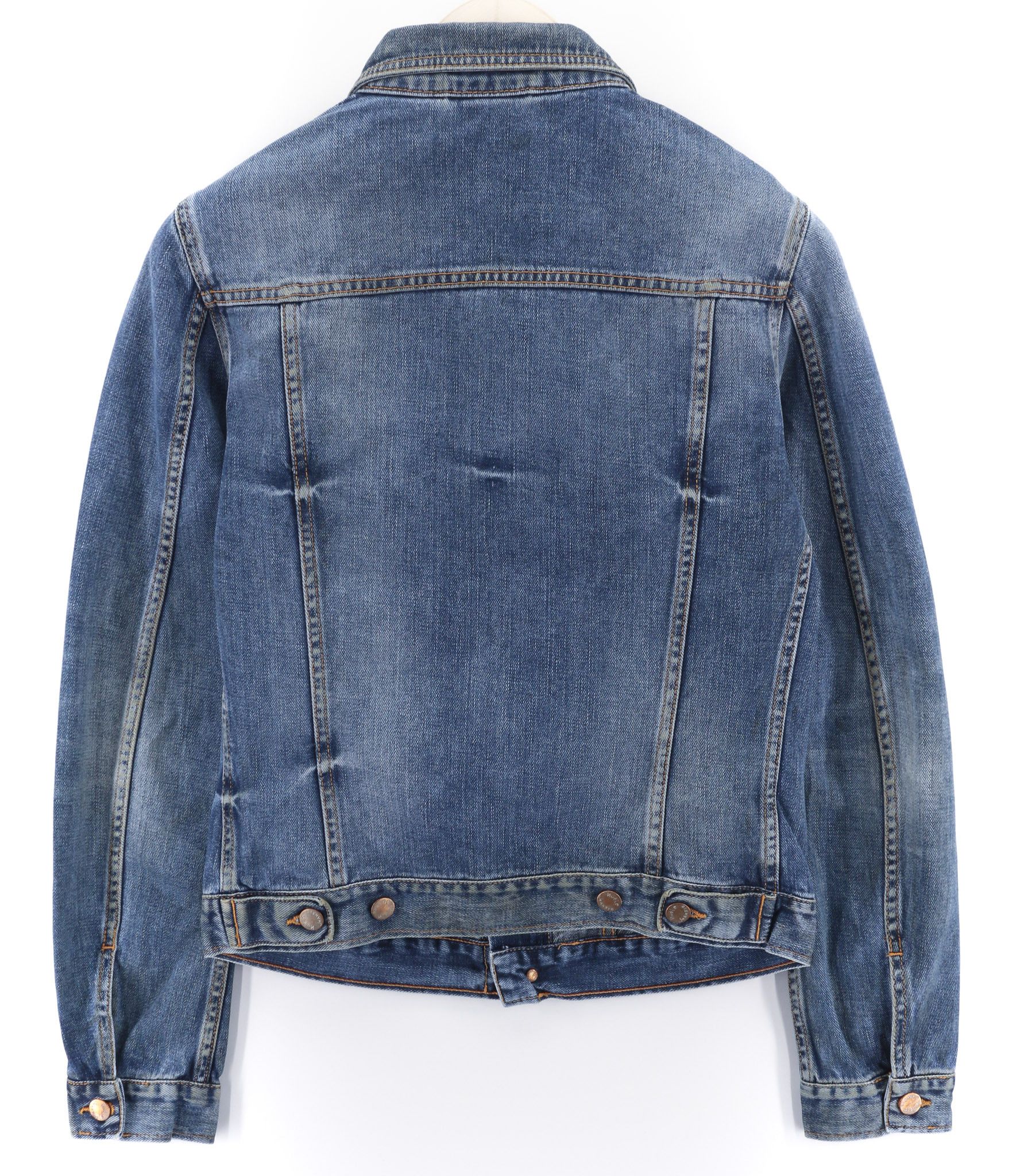 Nudie Jeans TERRY NATURAL WORN S Blue Denim Polo Neck Jacket 80352 Size US S / EU 44-46 / 1 - 2 Thumbnail