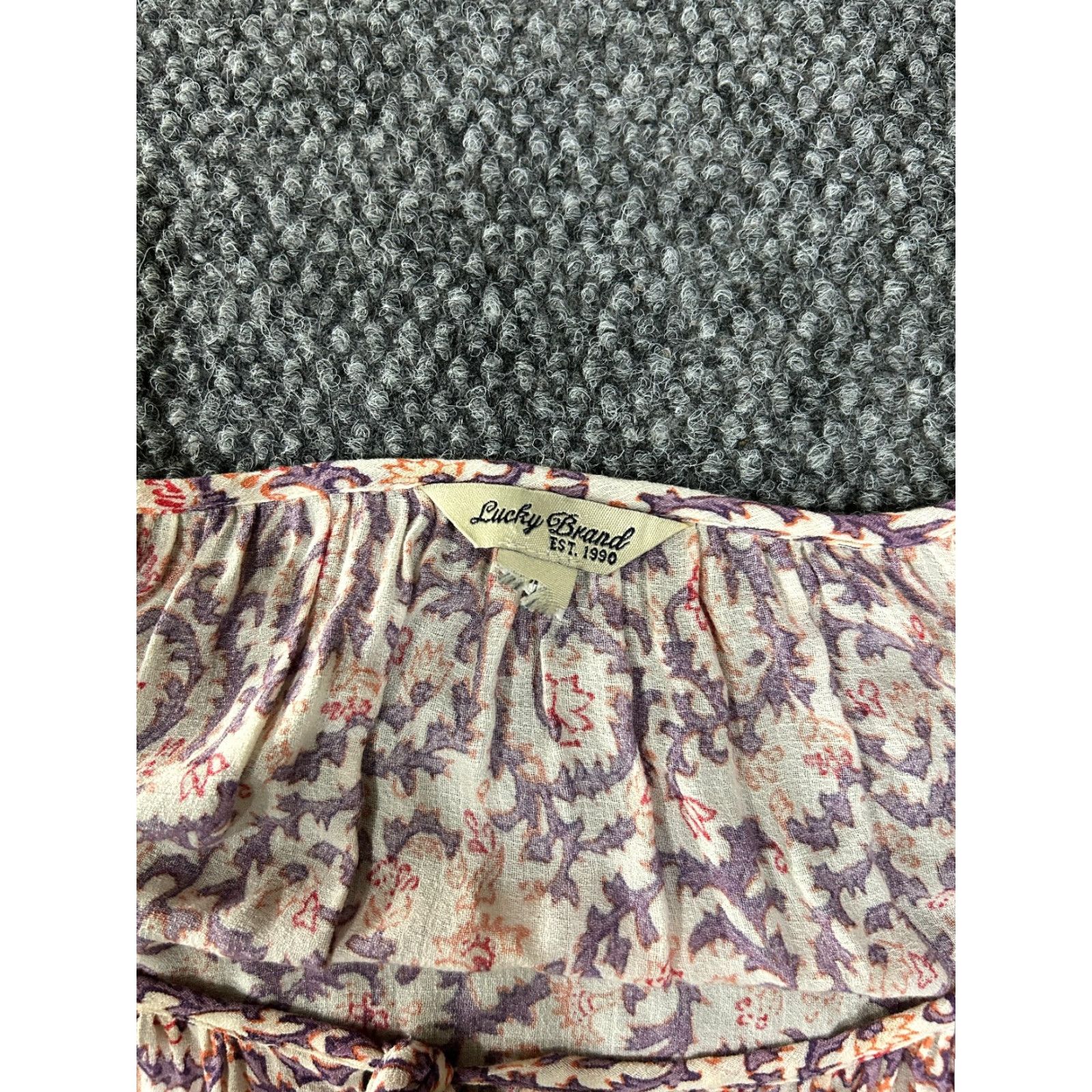 Lucky Brand **Lucky Brand XL Multicolor Paisley Women's Boho Blouse** User: Lucky Brand Multicolor XL Women's Paisley Boho Blouse Size XL / US 12-14 / IT 48-50 - 5 Thumbnail