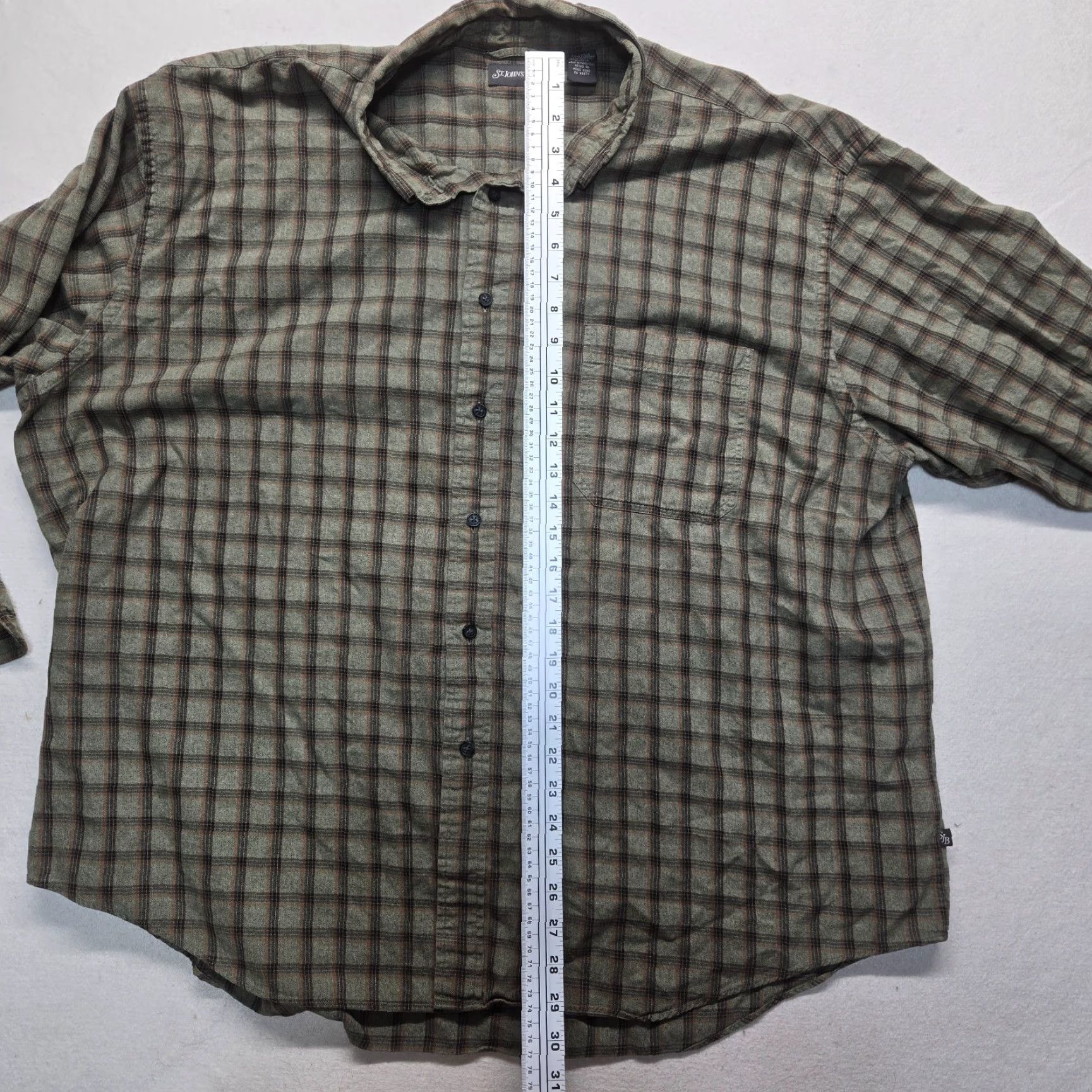 Vintage VINTAGE St. John's Bay Men's Shirt Flannel Button-Down Long Sleeve Casual 3X Gray Size US XXL / EU 58 / 5 - 6 Thumbnail