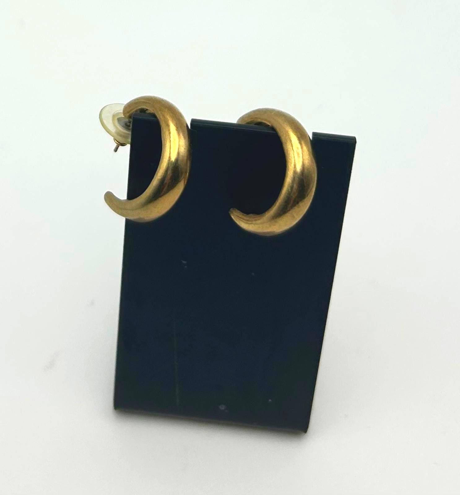 Designer Brushed Gold Vintage Hoops – Unisex Clean Modern Minimal Size ONE SIZE - 3 Thumbnail