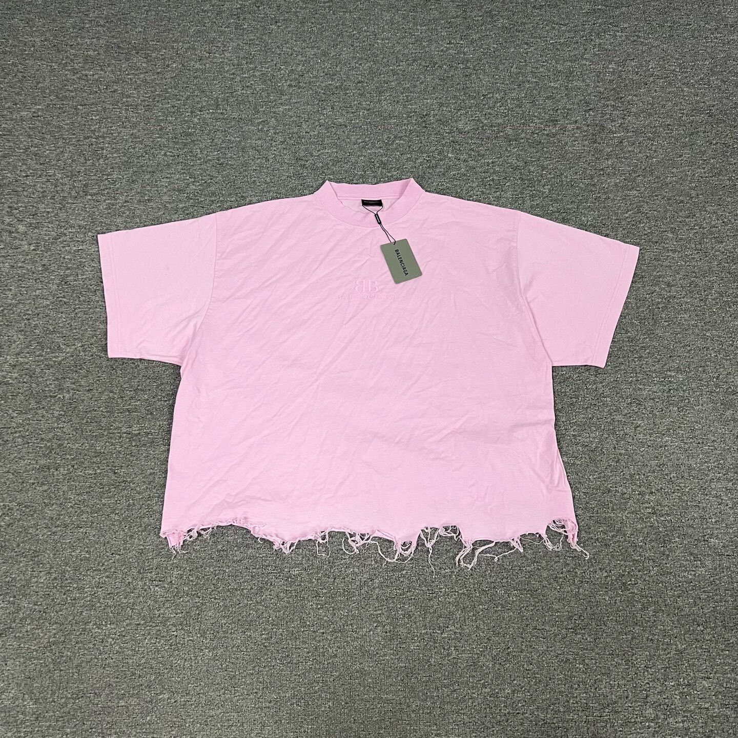 Balenciaga balenciaga distressed logo short-sleeve top Size US L / EU 52-54 / 3 - 1 Thumbnail