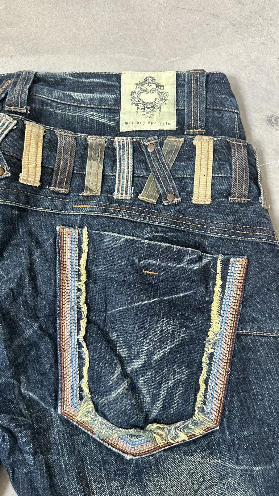 Japanese Brand MEMORY SPECIAL DOUBLE WAIST IF SIX DENIM PANT Size 37" - 15 Thumbnail
