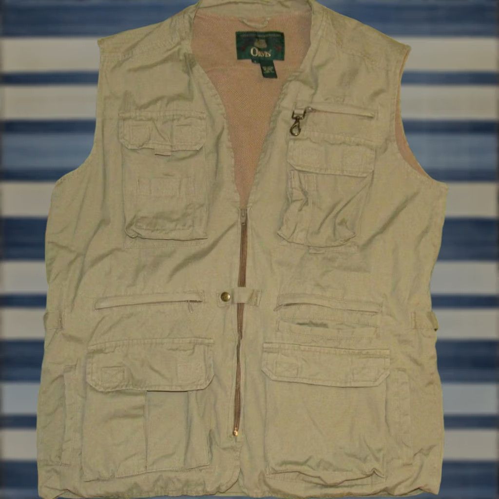 Orvis VINTAGE ORVIS Khaki Cotton Fishing Vest Large Mens Size US L / EU 52-54 / 3 - 1 Thumbnail