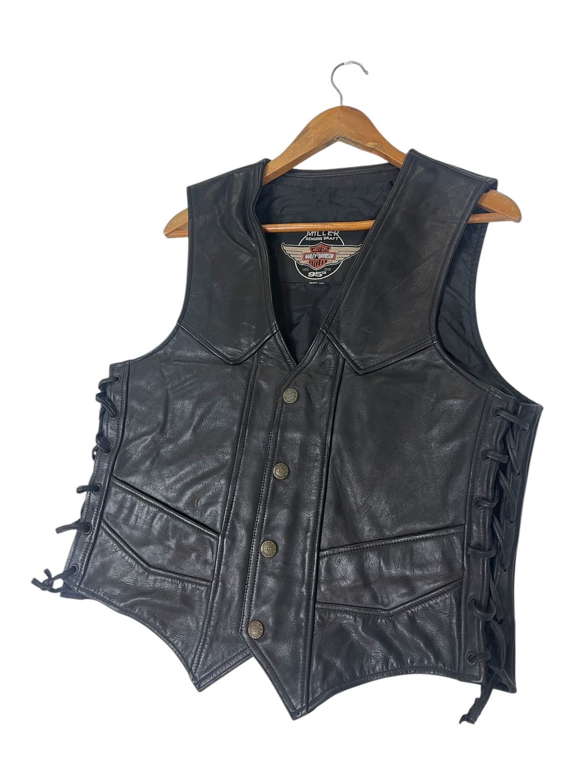 Harley Davidson HARLEY DAVIDSON LEATHER VEST Size US M / EU 48-50 / 2 - 12 Thumbnail