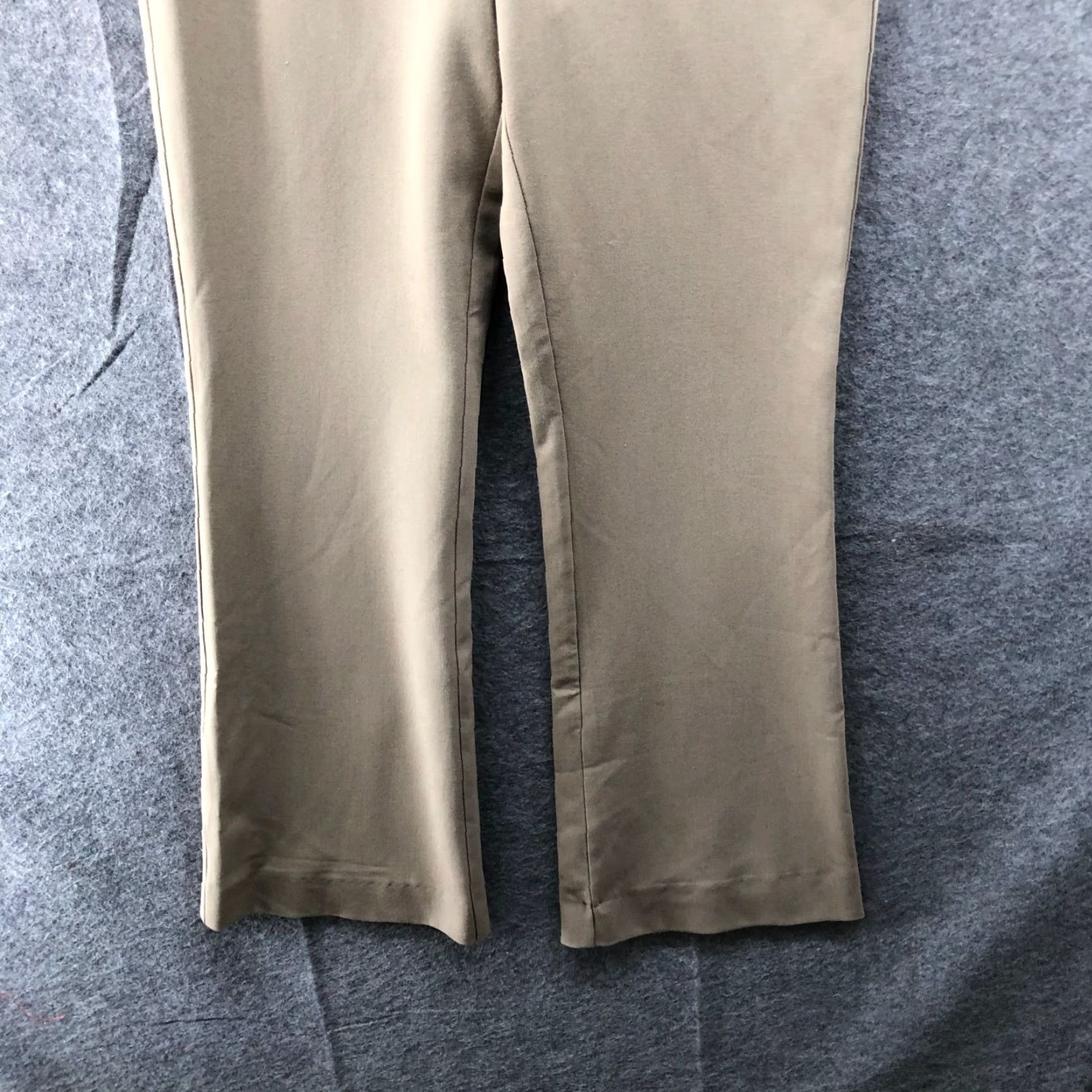 H&M H&M High Rise Flare Dress Pants Womens 4 Beige Side Zip Stretch Flat Front Size 27" / US 4 / IT 40 - 4 Thumbnail