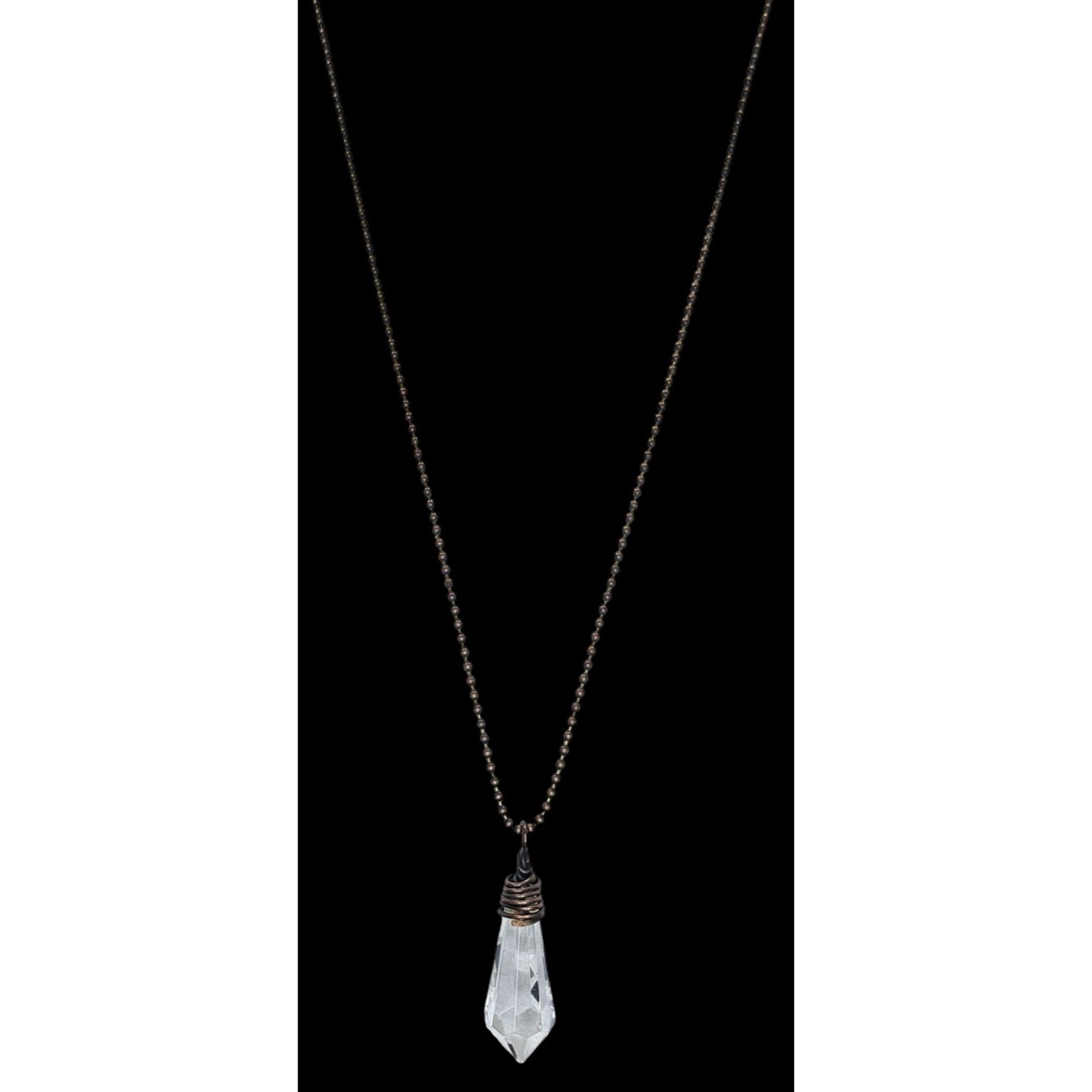 Handmade Handmade Whimsical Crystal Teardrop Prism Necklace With Copp Size ONE SIZE - 5 Thumbnail