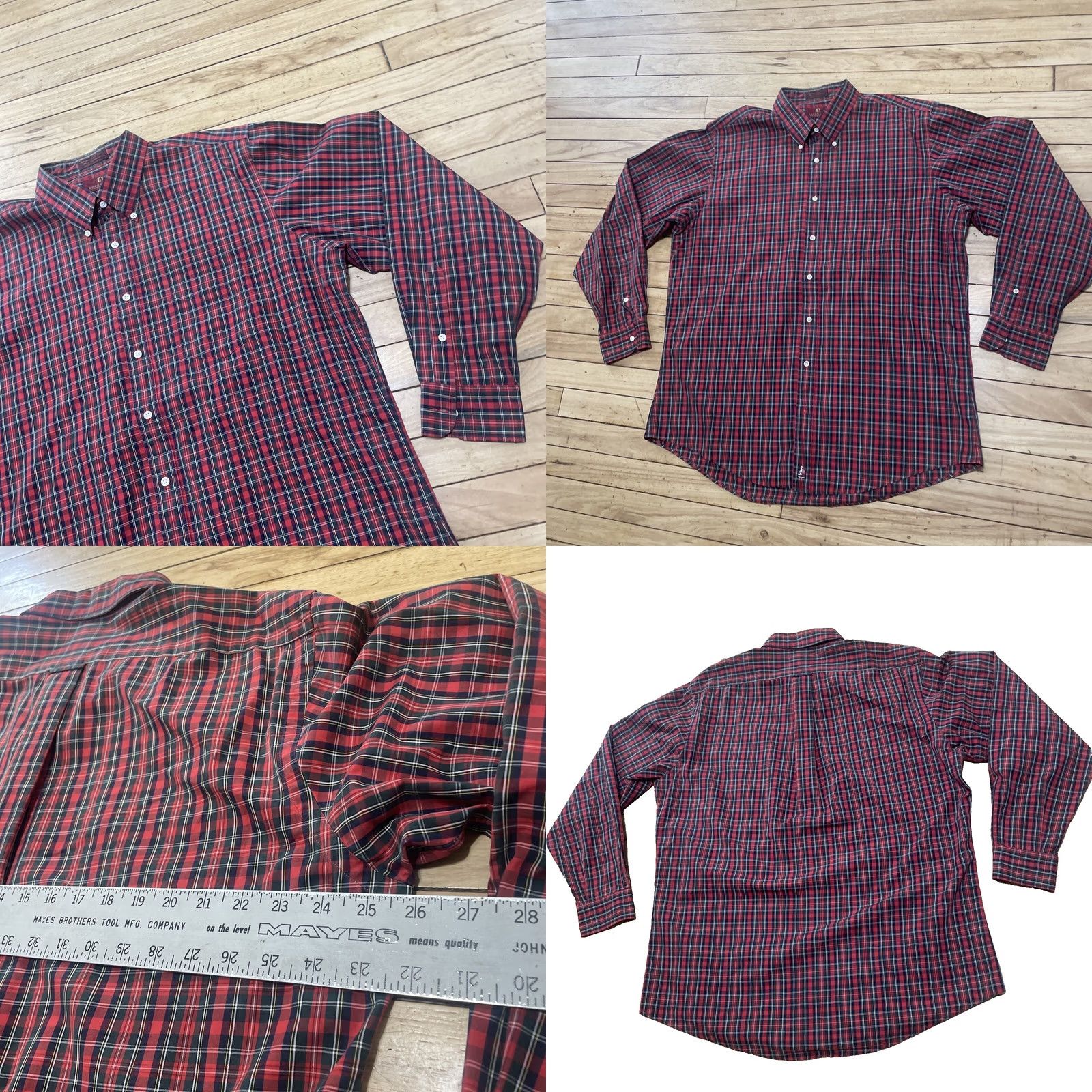 Nordstrom VINTAGE Nordstrom Red Plaid Button-Up Shirt Men 17.5 36 50 in Chest 80's Broadcloth Casual Size US XXL / EU 58 / 5 - 10 Thumbnail