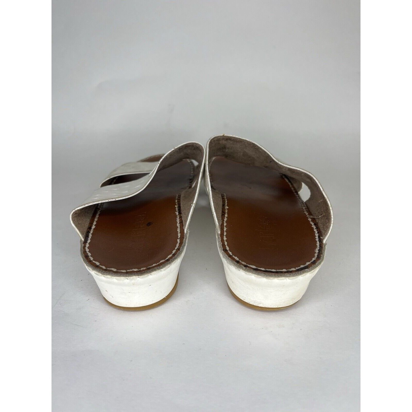 Other Barjeel White Leather Comfort Walking Wedge Slides Sandals W Size US 7.5 / IT 37.5 - 4 Thumbnail