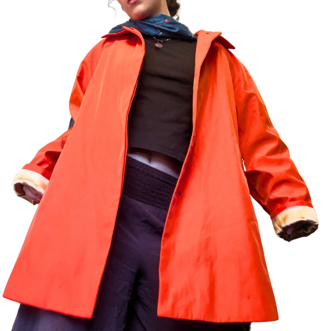 Anne Klein Bright Orange and Gold Trench Coat Size XL / US 12-14 / IT 48-50 - 5 Thumbnail