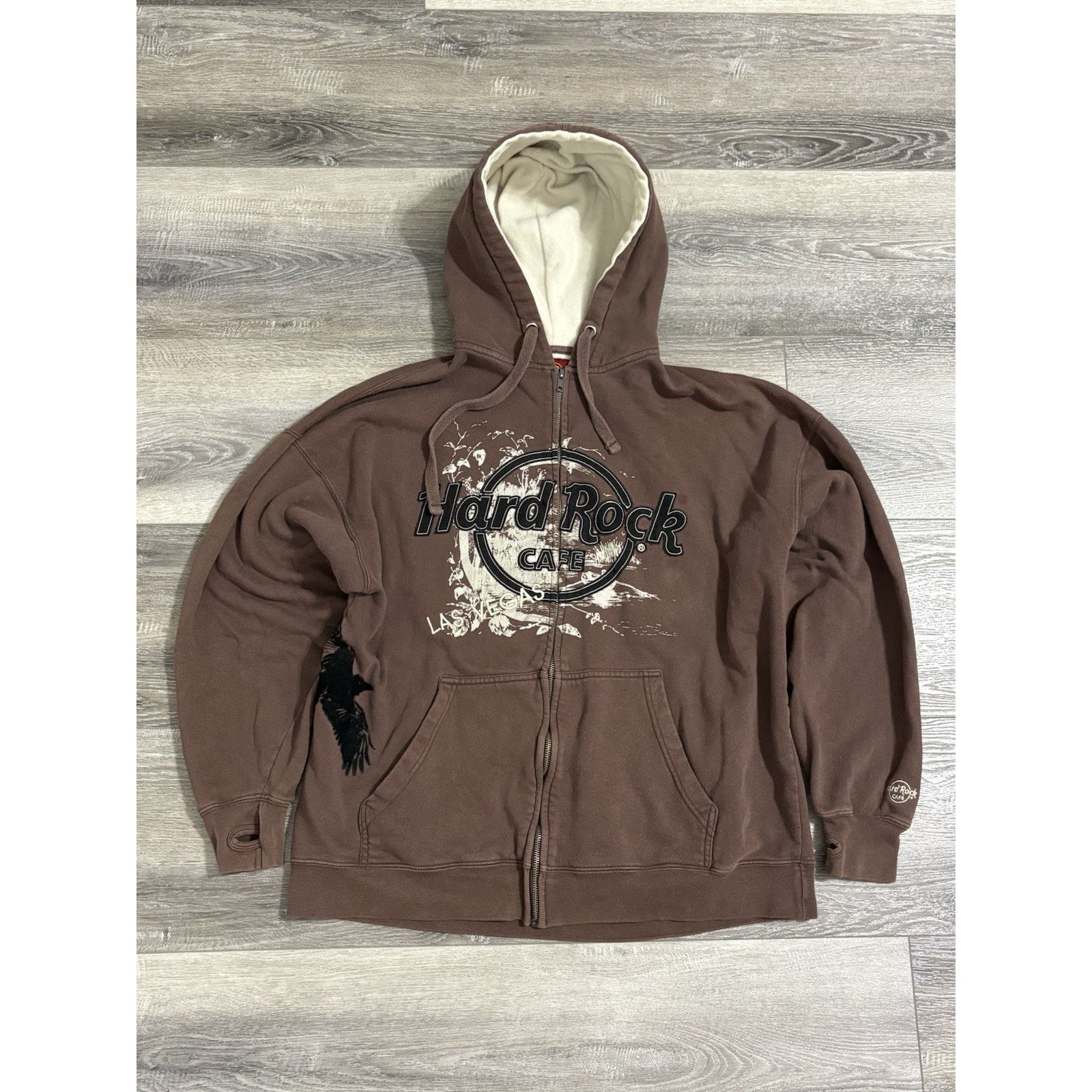 HardRock ハードロック ジップパーカー グランジ y2k フェード 古着 Hard Rock Cafe Y2K Crazy Vintage Hard Rock Cafe Las Vegas Zip Up