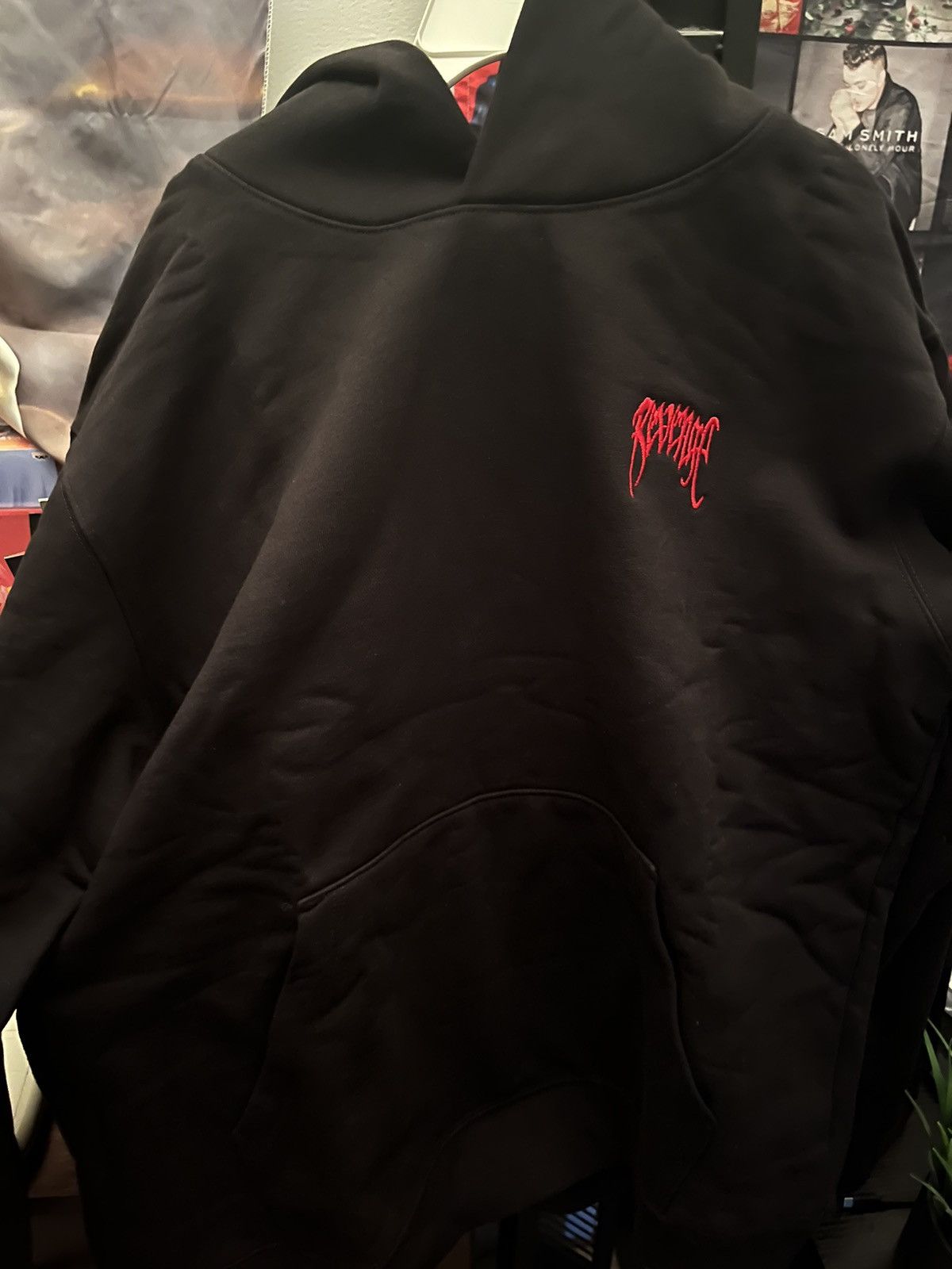 Revenge Revenge BLACK/RED EMBROIDERED BASIC HOODIE Size US L / EU 52-54 / 3 - 2 Thumbnail