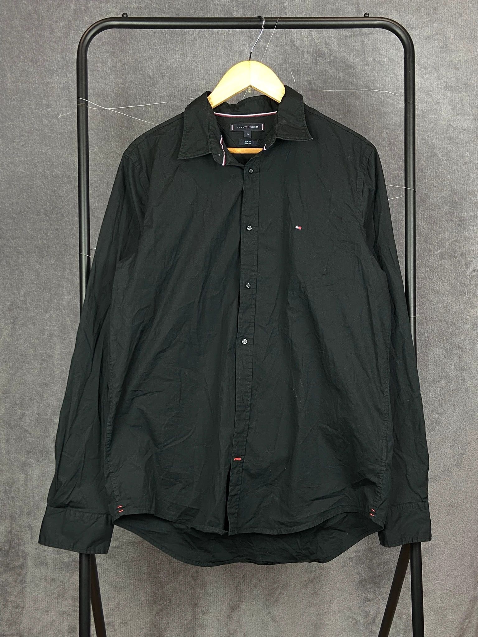 Tommy Hilfiger Tommy Hilfiger Black Shirt XL Classic Vintage Size US XL / EU 56 / 4 - 3 Thumbnail