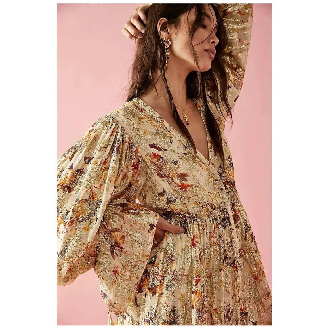 Free People New Free People Rococco Sands Cara Mini Dress $383 SMALL Size S / US 4 / IT 40 - 2 Thumbnail