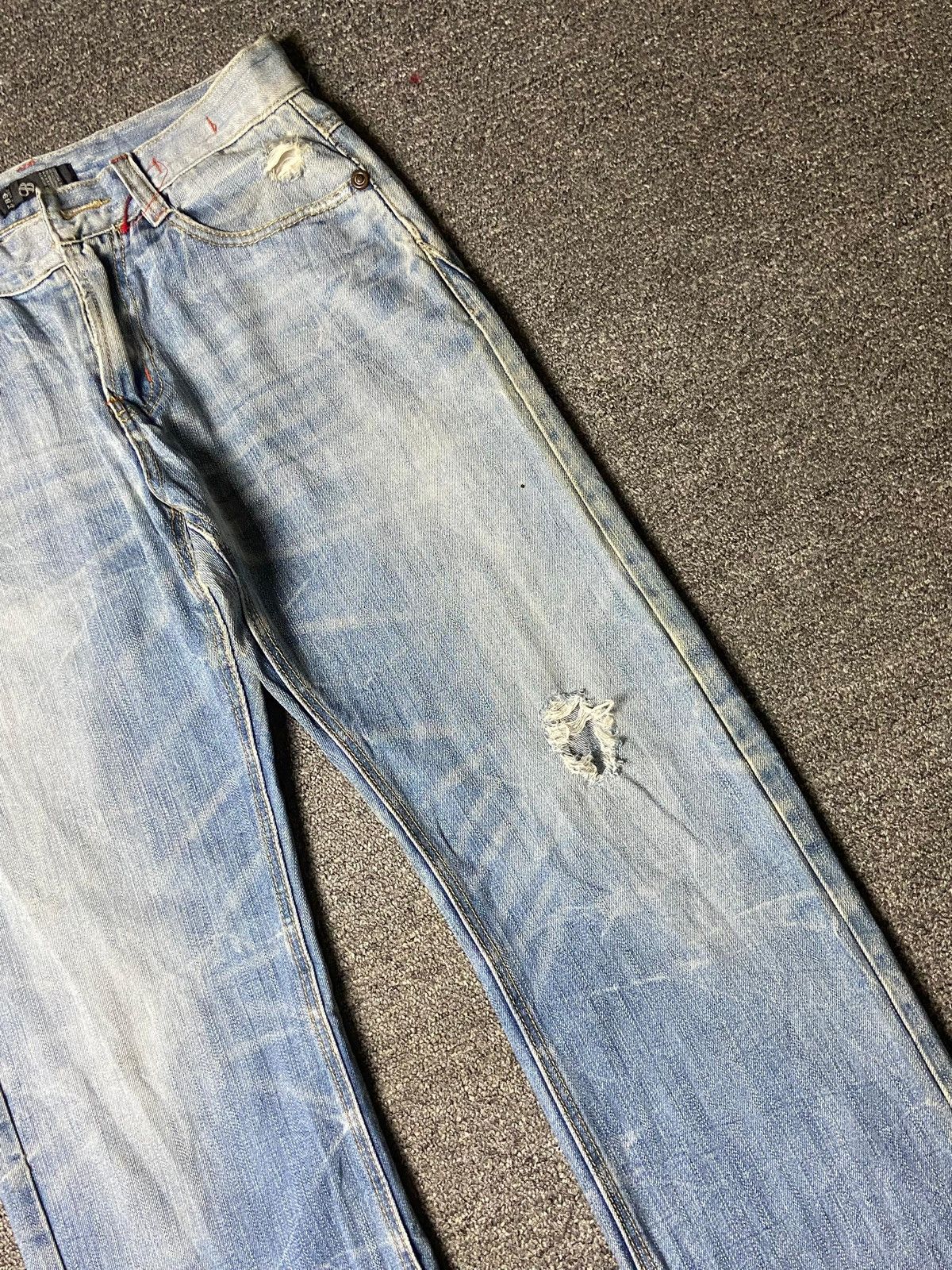 Japanese Brand ΣΒ9 STYLE BASIC Distressed Ripped Jeans (153) Size US 31 - 11 Thumbnail