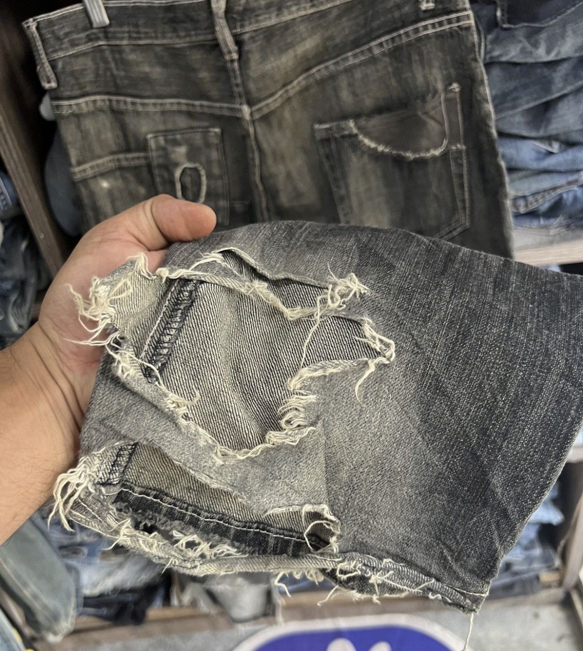 If Six Was Nine 🔥Rare Artinero Patchwork Kapital Inspired Distressed Denim Size US 34 / EU 50 - 15 Thumbnail