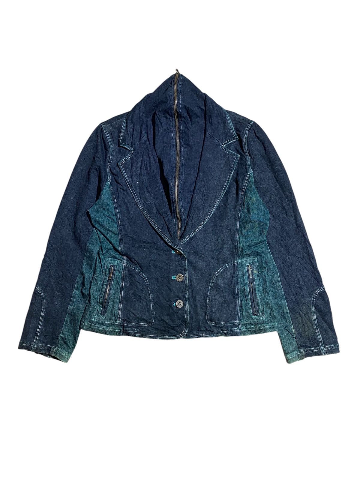 Kansai Yamamoto Vtg KANSAI BIS By Kansai Yamamoto Blazer Denim Size M / US 6-8 / IT 42-44 - 2 Thumbnail