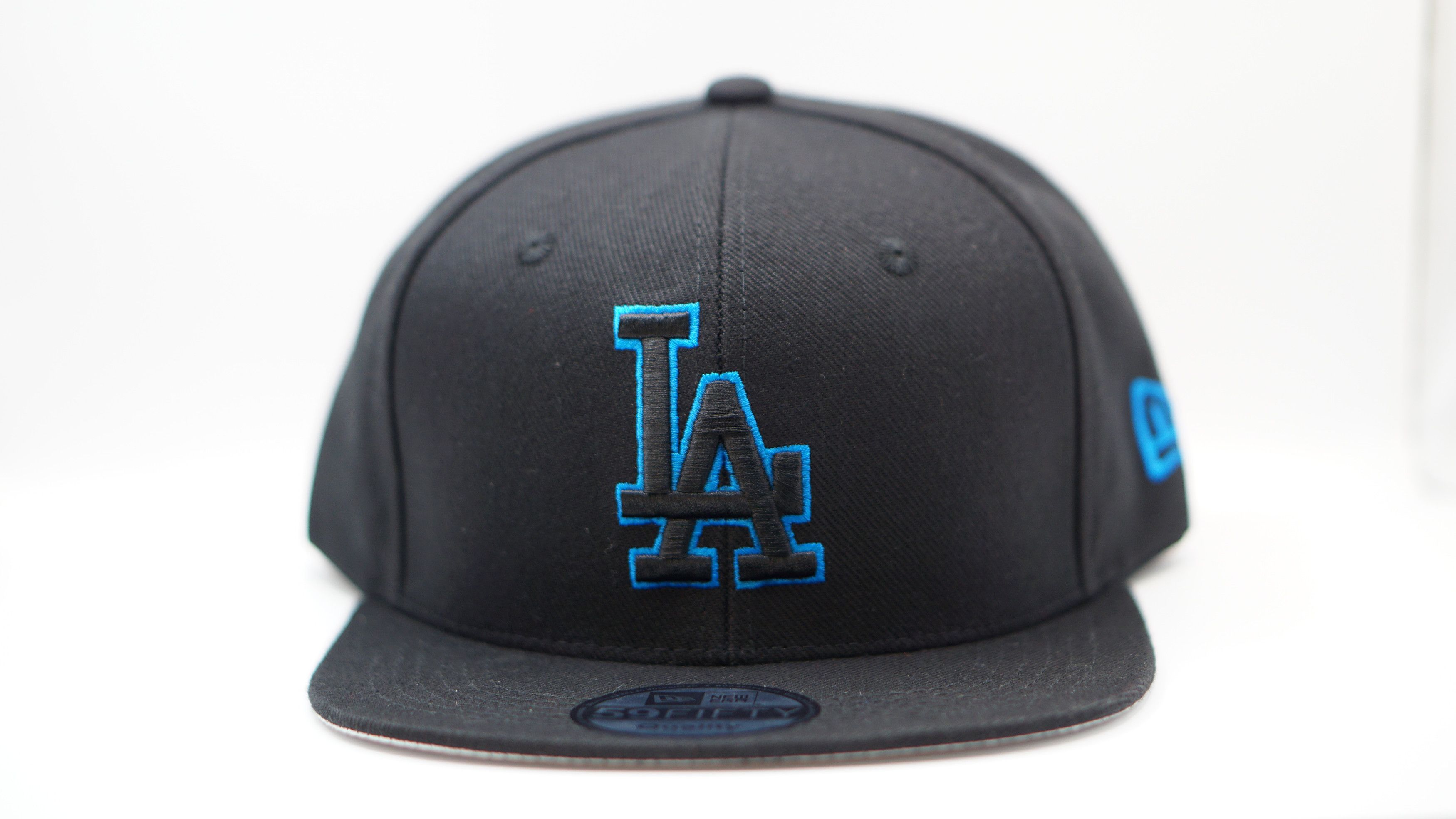 New Era New Era 59FIFTY Los Angeles Dodgers LA Black Blue Fitted Hat Size ONE SIZE - 3 Thumbnail