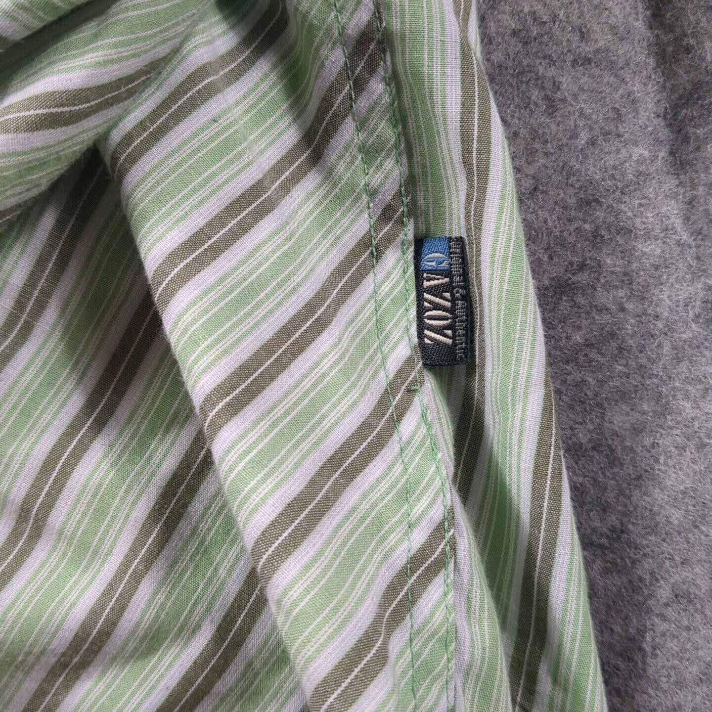 Designer Gazoz Shirt Men XXL Green Stripe Contrast Collar French Cuff Size US XXL / EU 58 / 5 - 6 Thumbnail