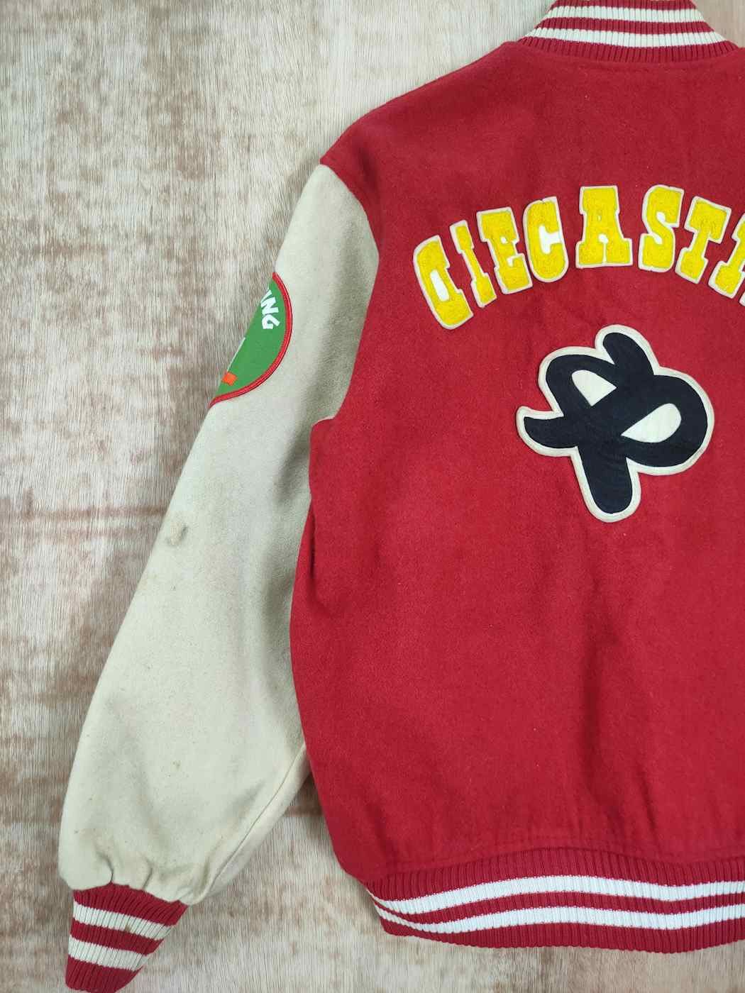 Vintage Die Casting red varsity jacket wool vintage #4213 DLAL Size US L / EU 52-54 / 3 - 2 Thumbnail
