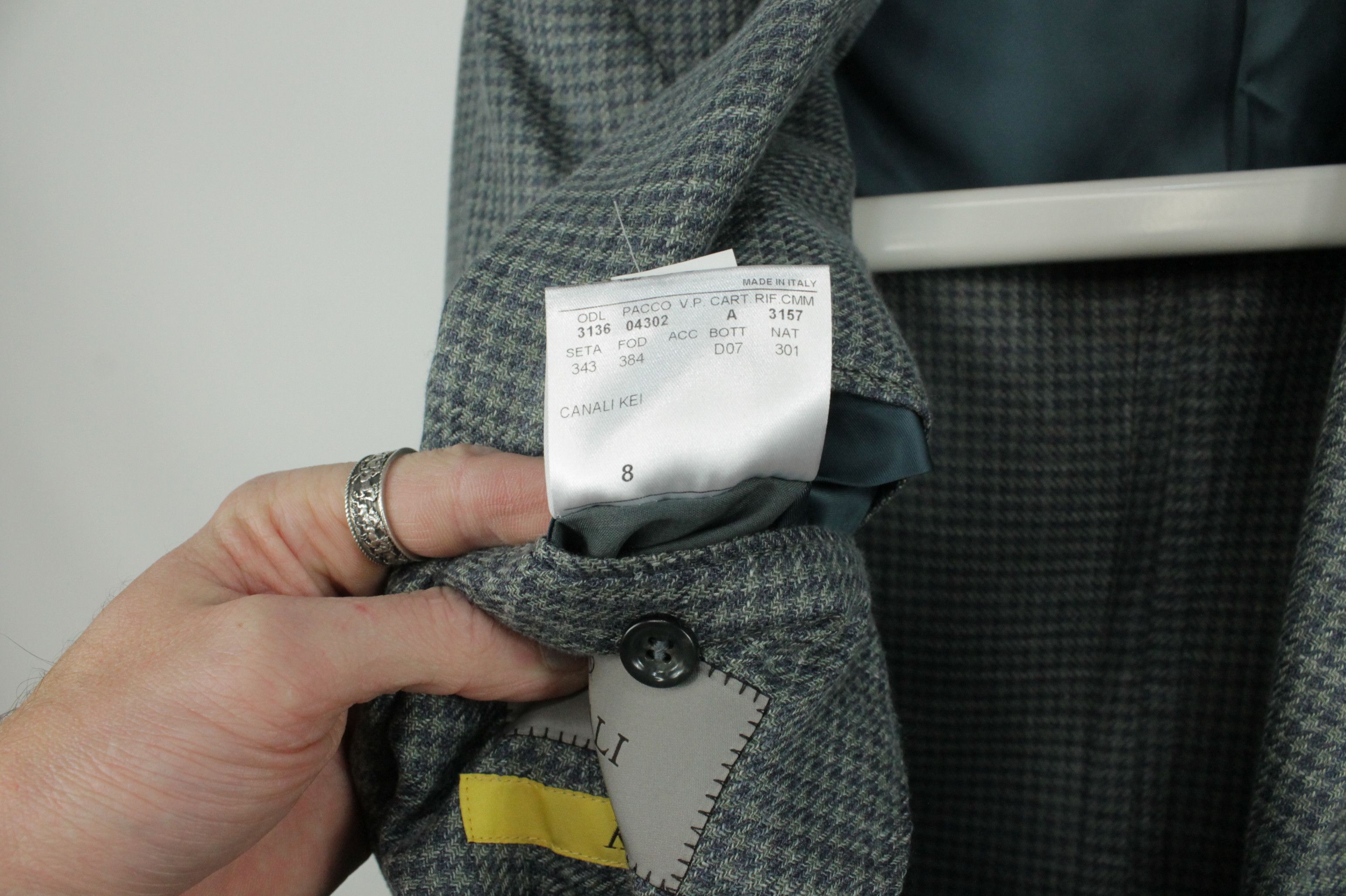 Canali Canali Kei Houndstooth Unlined Linen Silk Wool Sport Jacket Size US L / EU 52-54 / 3 - 9 Thumbnail