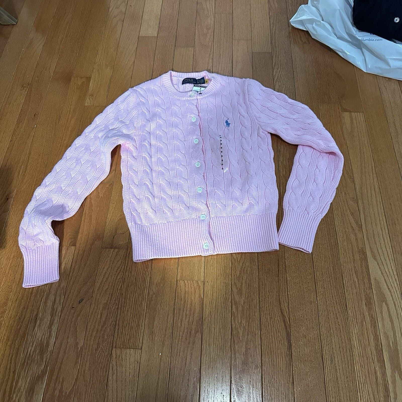 Ralph Lauren NEW POLO RALPH LAUREN Women Cotton Crewneck Cardigan Pink S Size S / US 4 / IT 40 - 6 Thumbnail