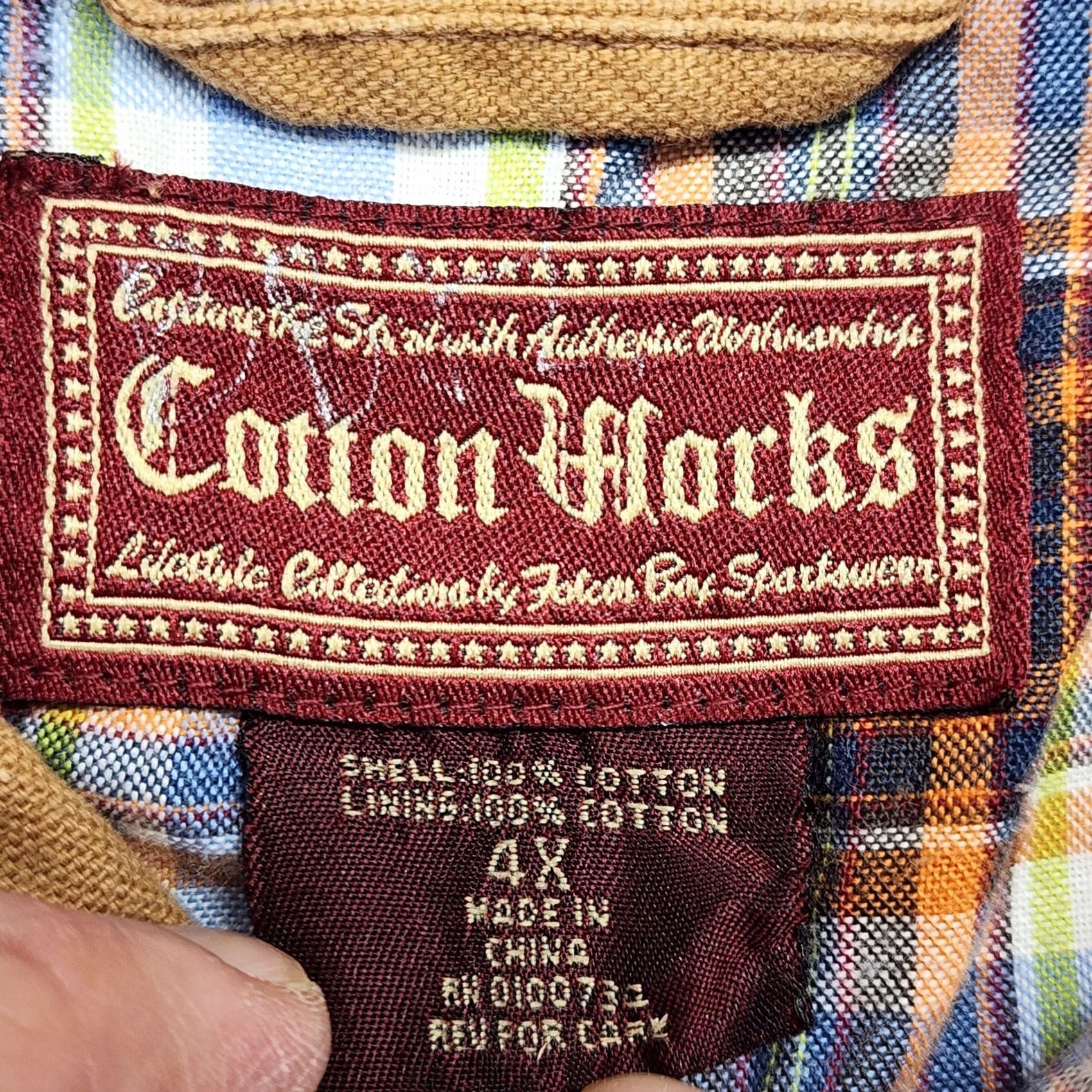 Vintage VINTAGE Cotton Works Shirt Shacket 4X Tan Snap Pockets Lightweight Flannel Lined NEW Men Long Sleeve Button-Up Collared Snap Closure Boys? Size US XXL / EU 58 / 5 - 4 Thumbnail