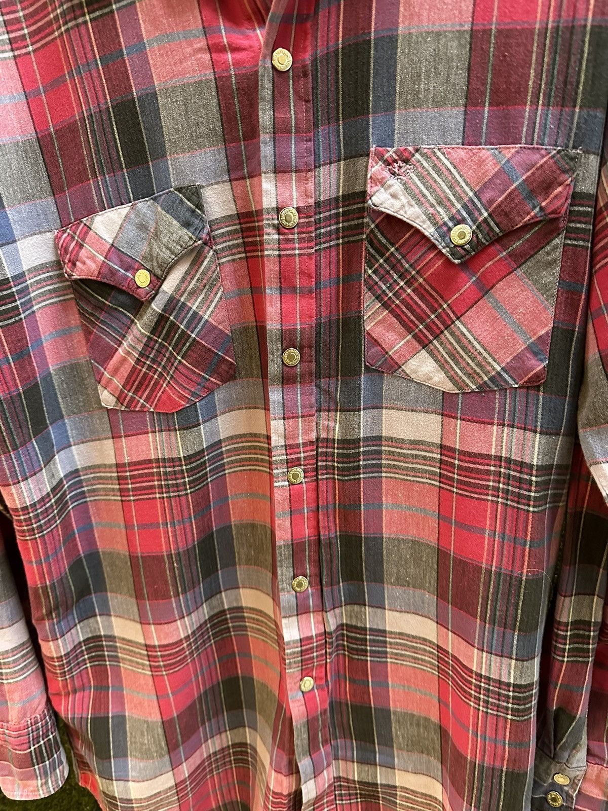 Vintage Vintage 1980s Western Craft Snap-up Plaid Shirt Size XL Size US XL / EU 56 / 4 - 4 Thumbnail