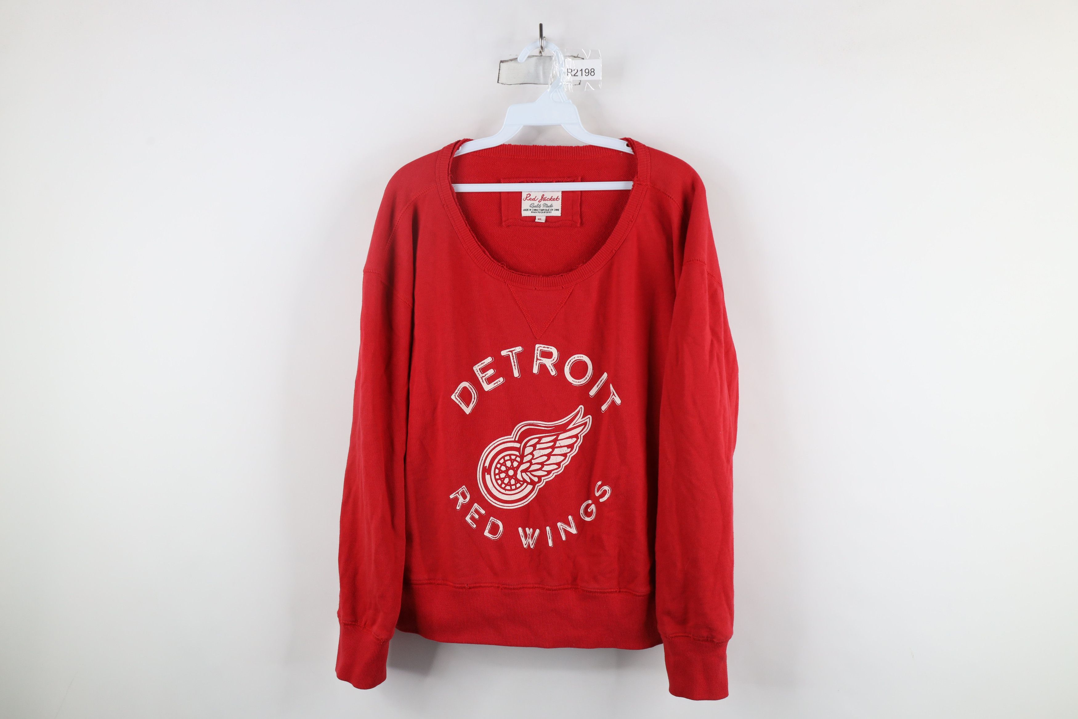 Vintage Vintage Spell Out Detroit Red Wings Hockey Sweatshirt Red Size XL / US 12-14 / IT 48-50 - 1 Thumbnail