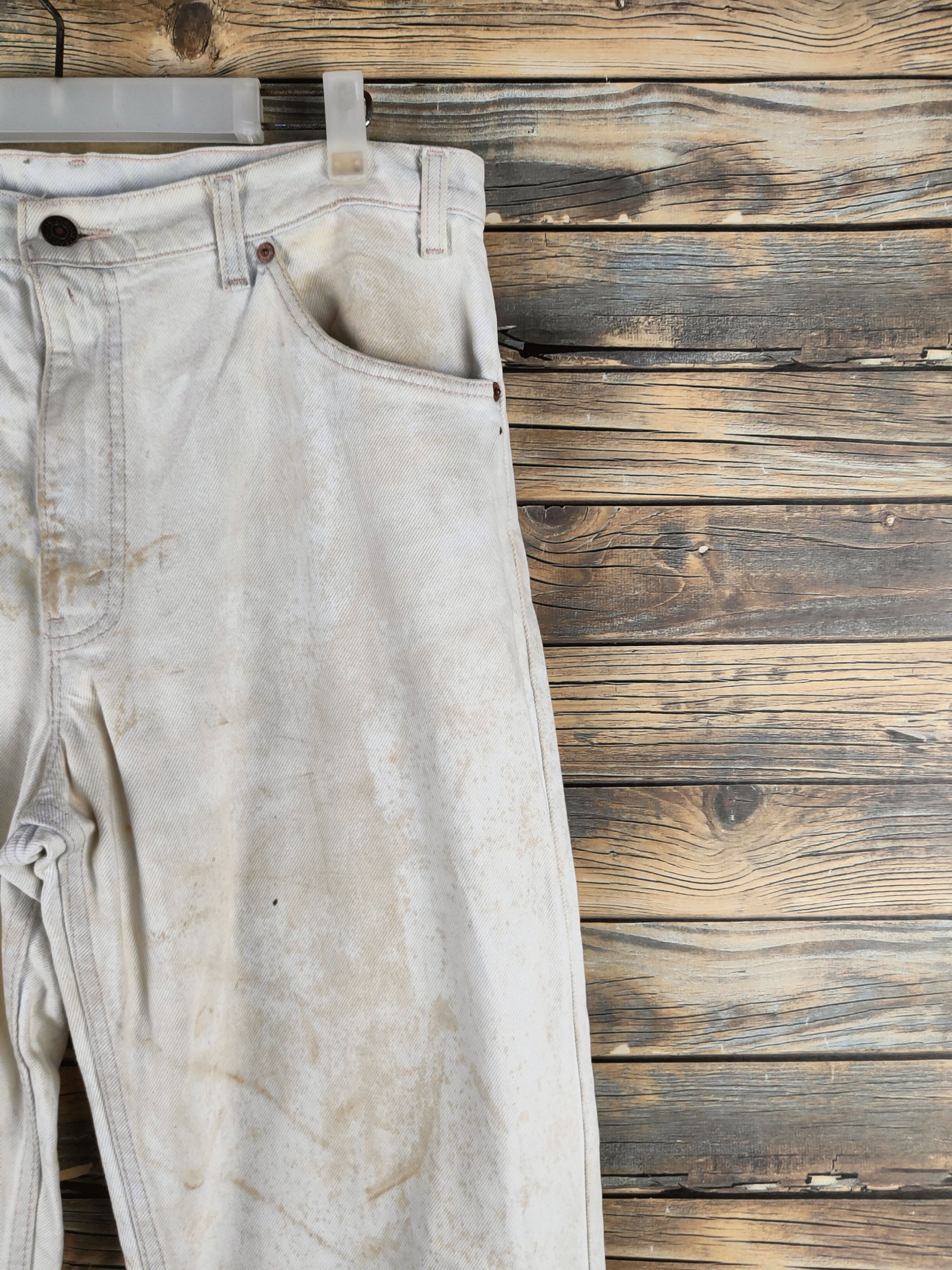 Levi's DL Levi's orange tab White Distressed Ripped Jeans #46-820 Size US 33 - 5 Thumbnail
