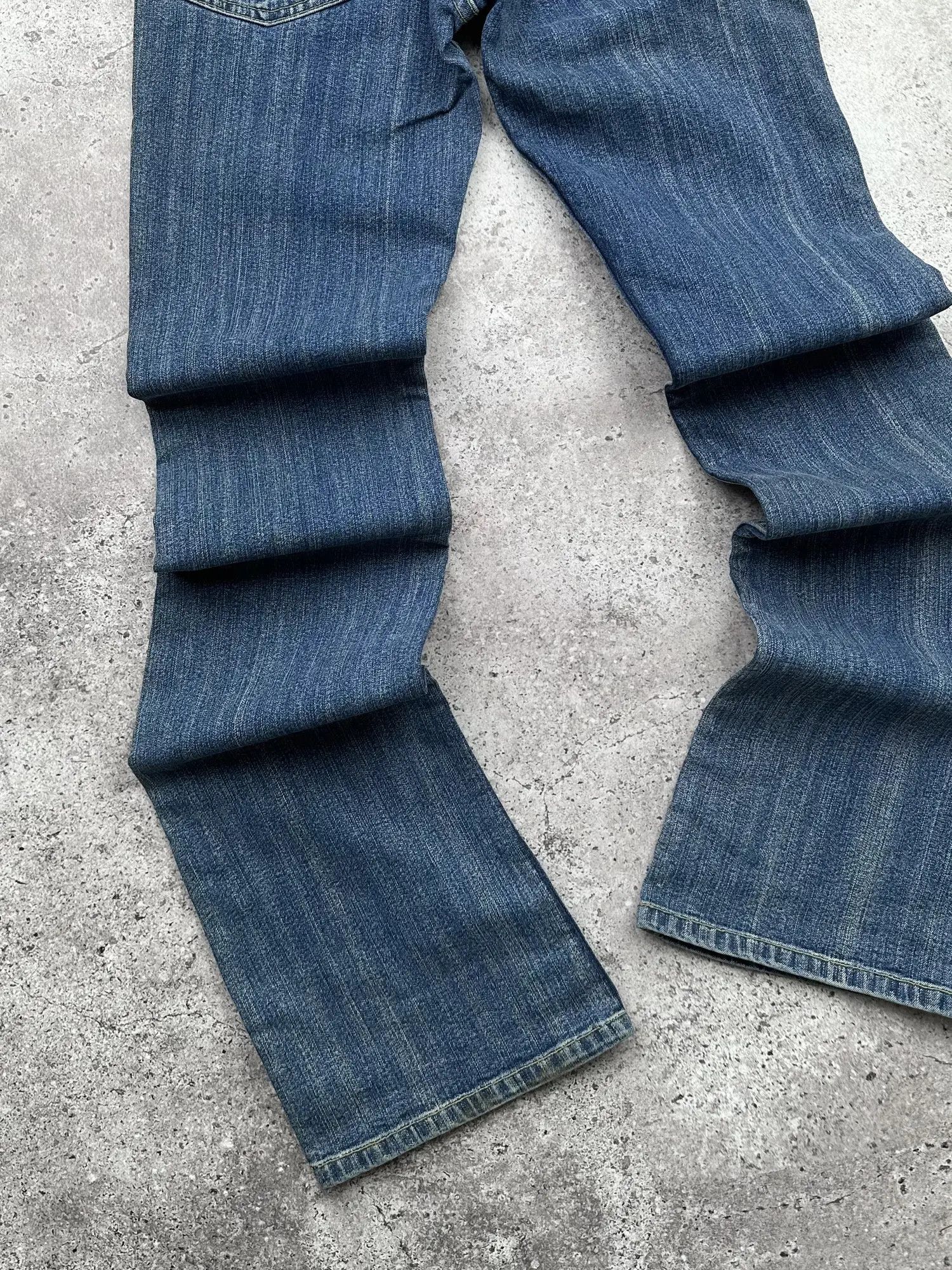 Japanese Brand Vintage Striped Flare Jeans C412(V389) Size 25" / US 0 / IT 36 - 7 Thumbnail