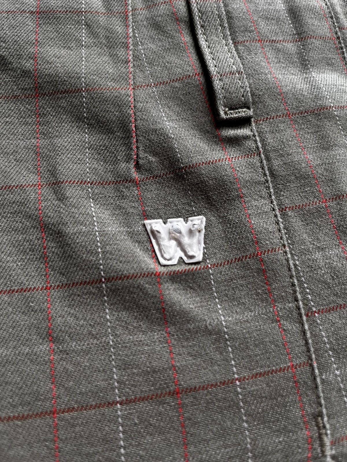 Walter Van Beirendonck Late 90's Walter van Beirendonck W.&L.T. khaki check skirt: Size 29" - 4 Thumbnail