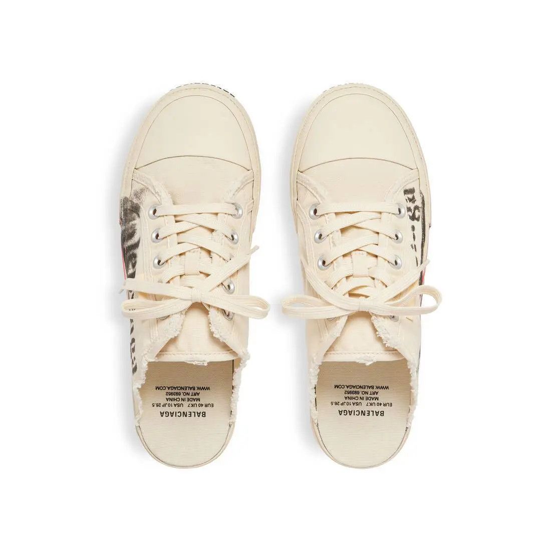 Balenciaga o1bcso1str0925 Paris Mules in Beige Size US 7 / IT 37 - 4 Thumbnail