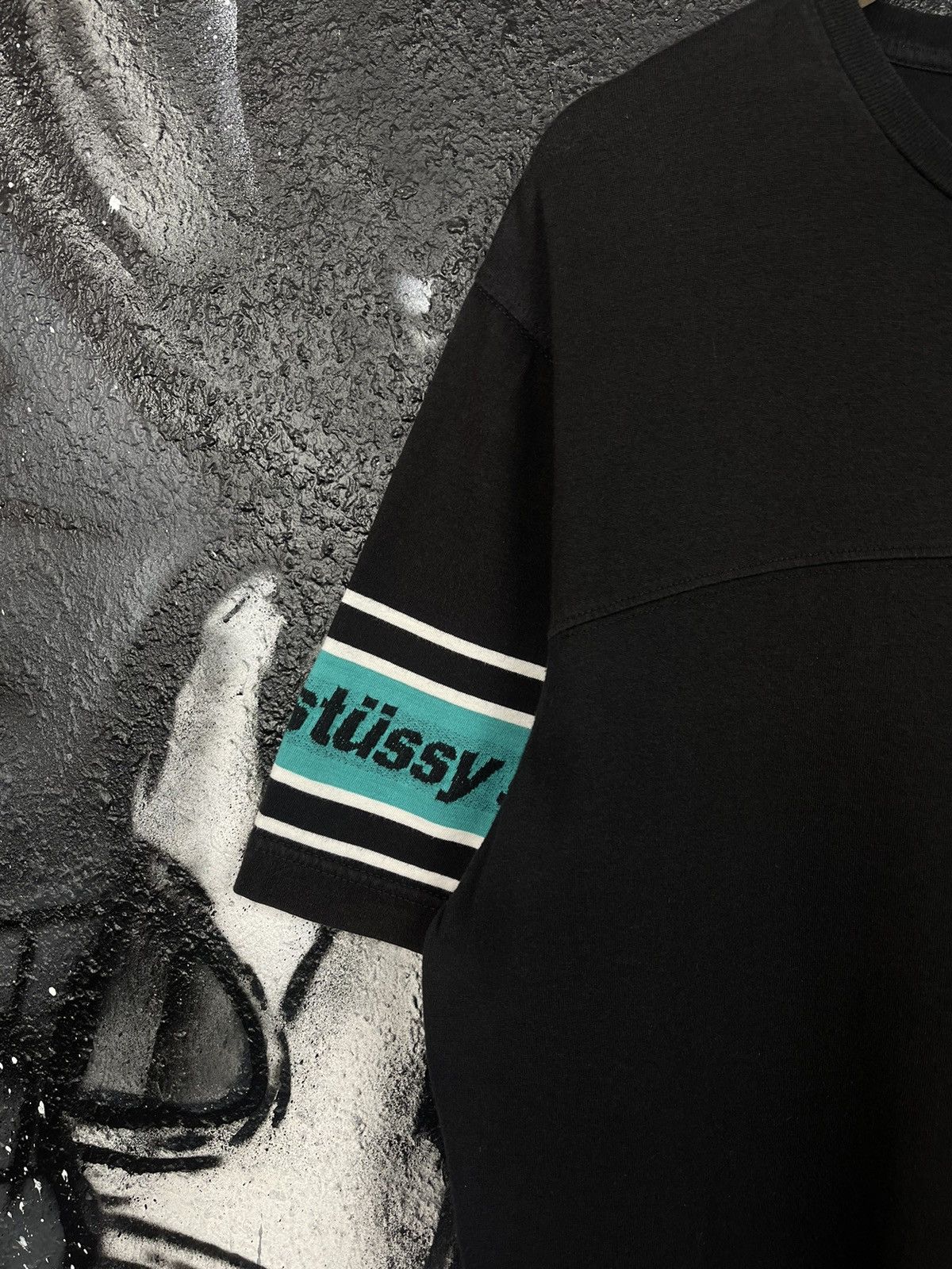 Stussy Stussy Sleeve Stripe Crew T-Shirt Black Men’s Size M Size US M / EU 48-50 / 2 - 5 Thumbnail