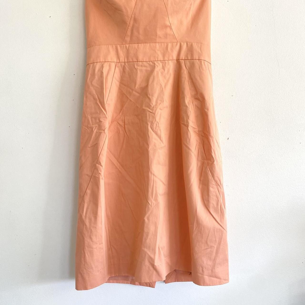 J.Crew J.CREW CORAL PINK ORANGE WOMENS MIDI STRAPLESS DRESS 0 Size XS / US 0-2 / IT 36-38 - 3 Thumbnail