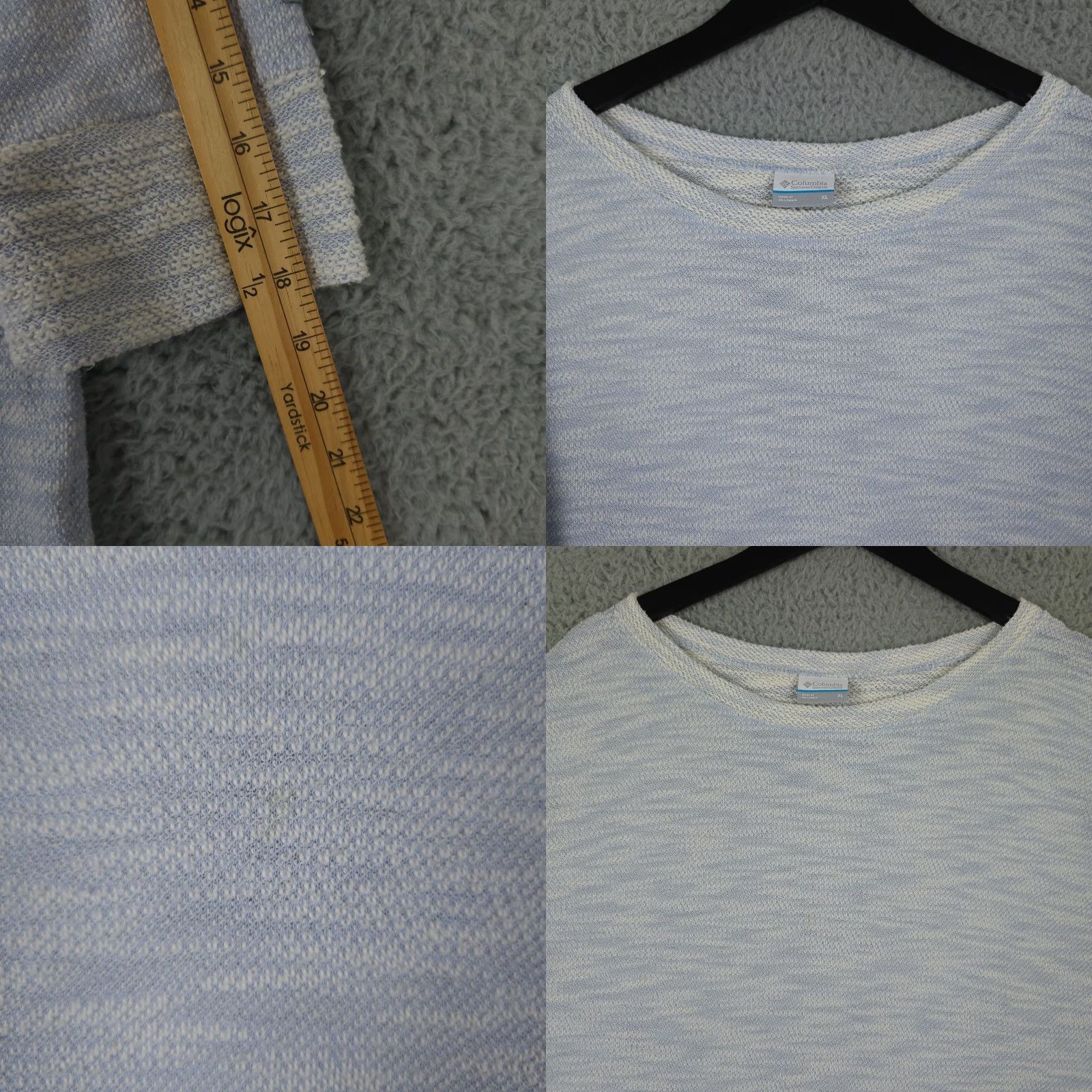 Vintage Columbia Sweater Womens XL Blue Marled Textured Knit Boat Neck Pullover Casual Size XL / US 12-14 / IT 48-50 - 8 Thumbnail