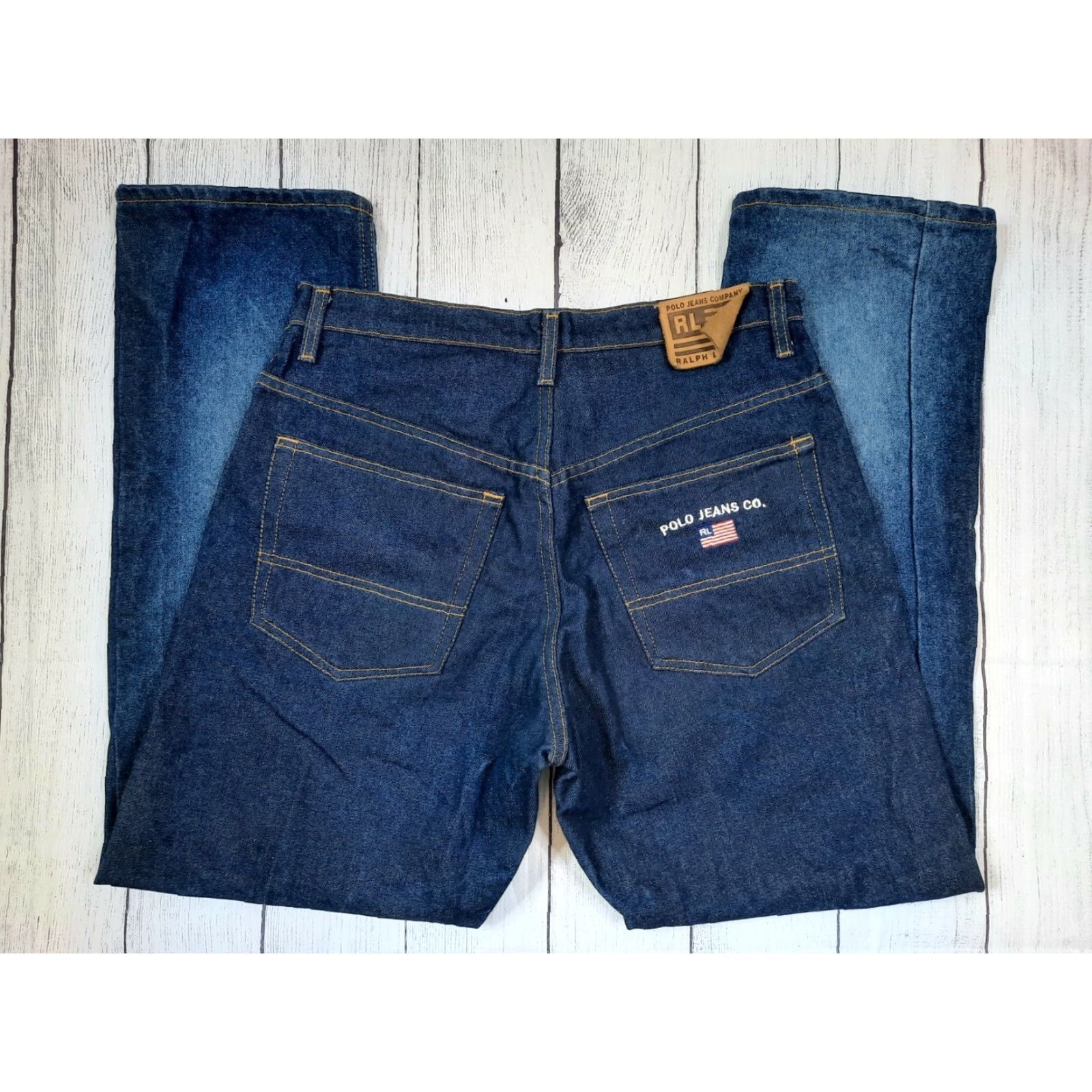 Polo Ralph Lauren Polo Ralph Lauren Jeans Co Men's 32x30 Straight Relaxed Dark Wash Blue Denim Jeans Size US XS / EU 42 / 0 - 3 Thumbnail